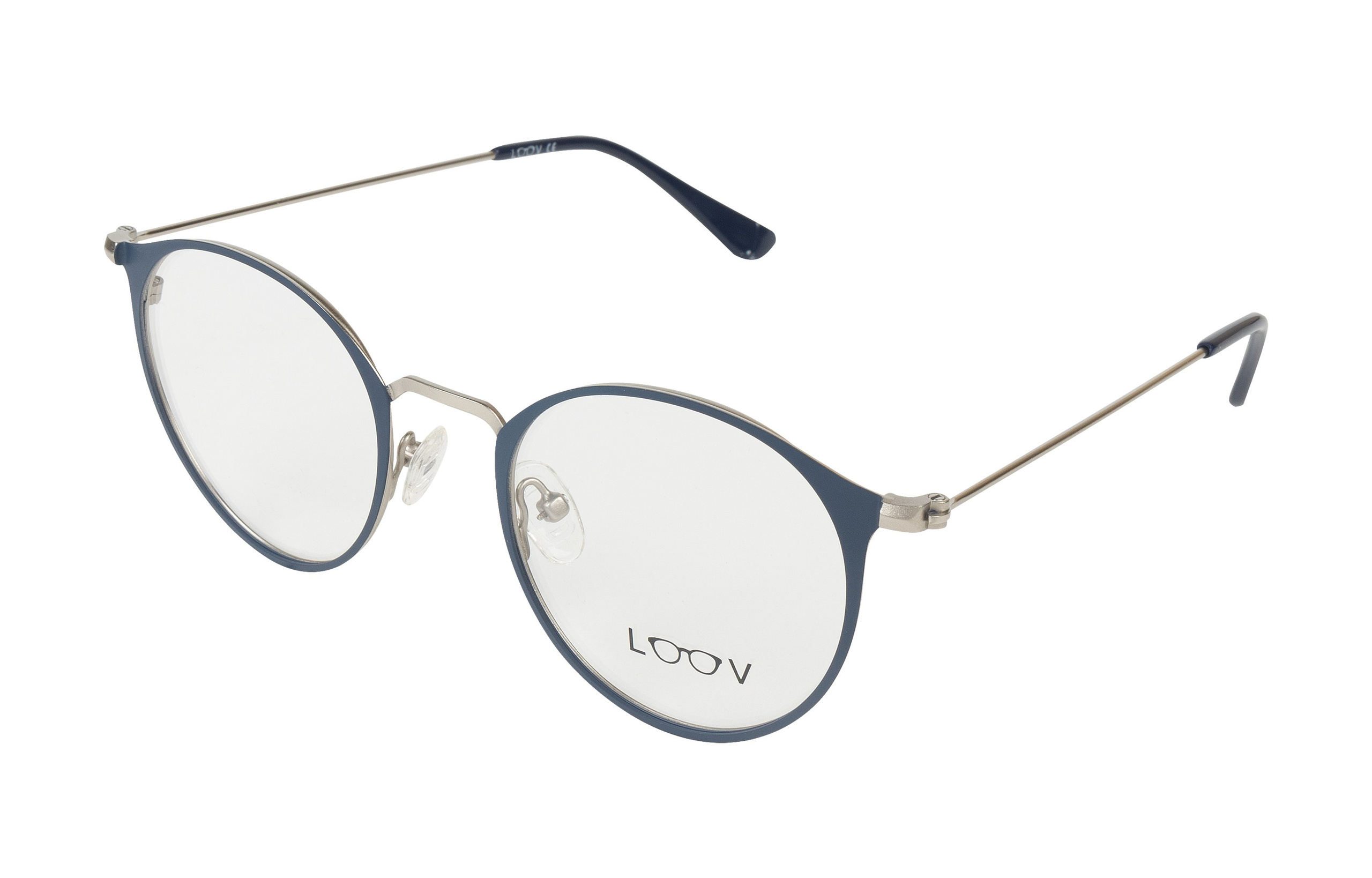 Очки с круглой оправой, золотые дужки, женсике, на белом фоне