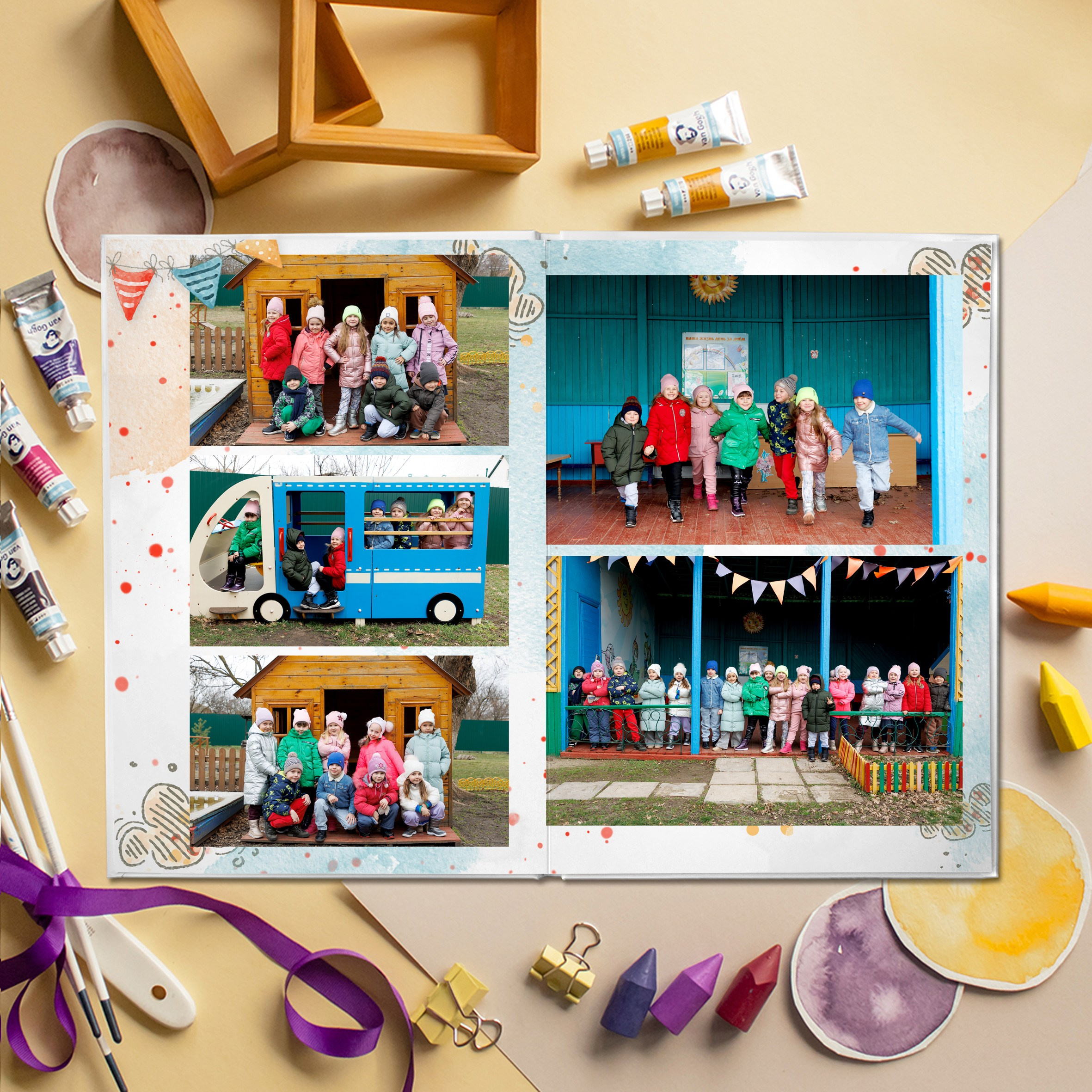 Образцы выпускных фотокниг для детского сада. Детский школьный и семейный фотограф в Краснодаре