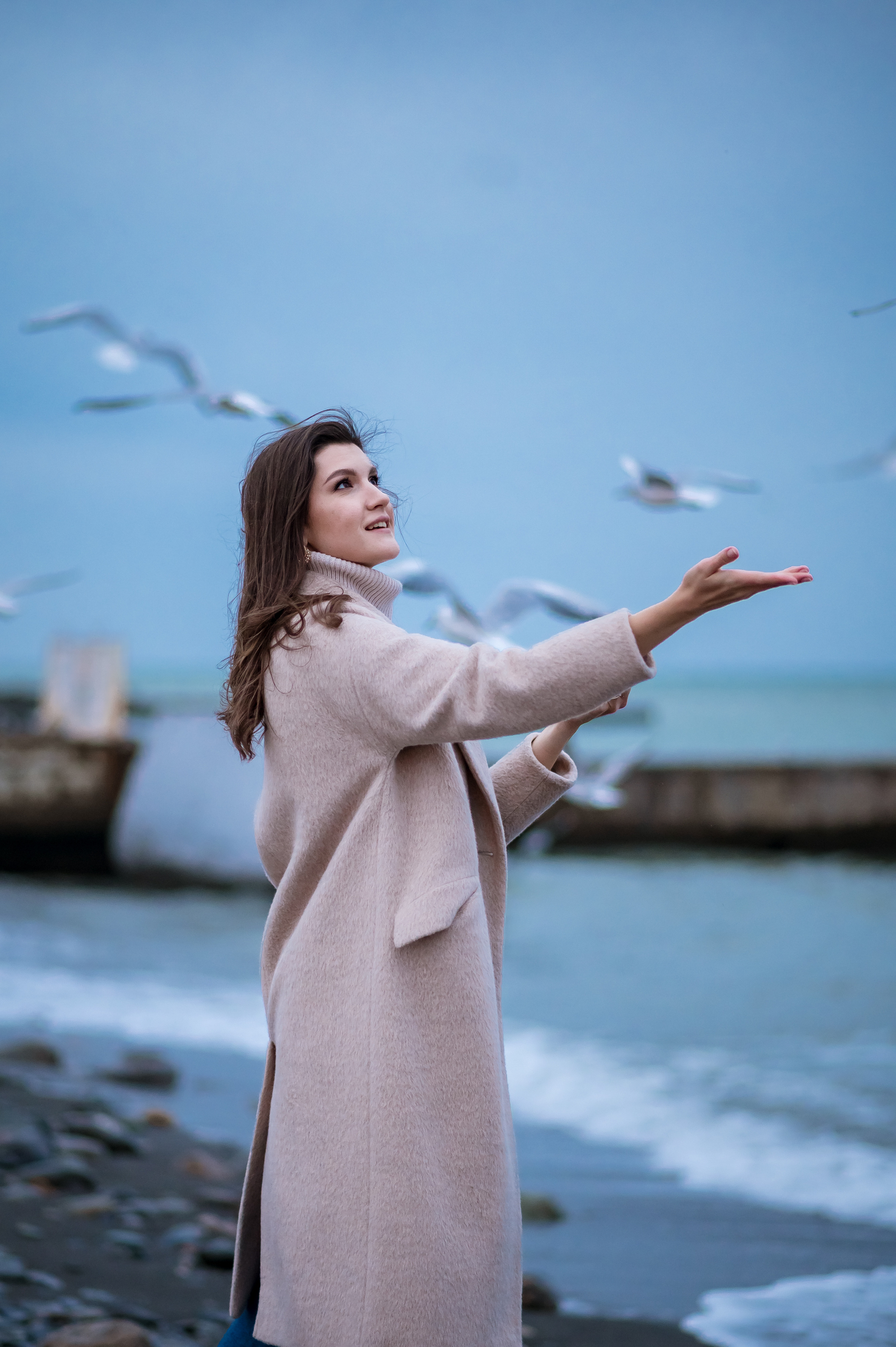 Зимнее море. Семейный и женский фотограф Лоо Краснодар Сочи Энем Татьяна Трибурт