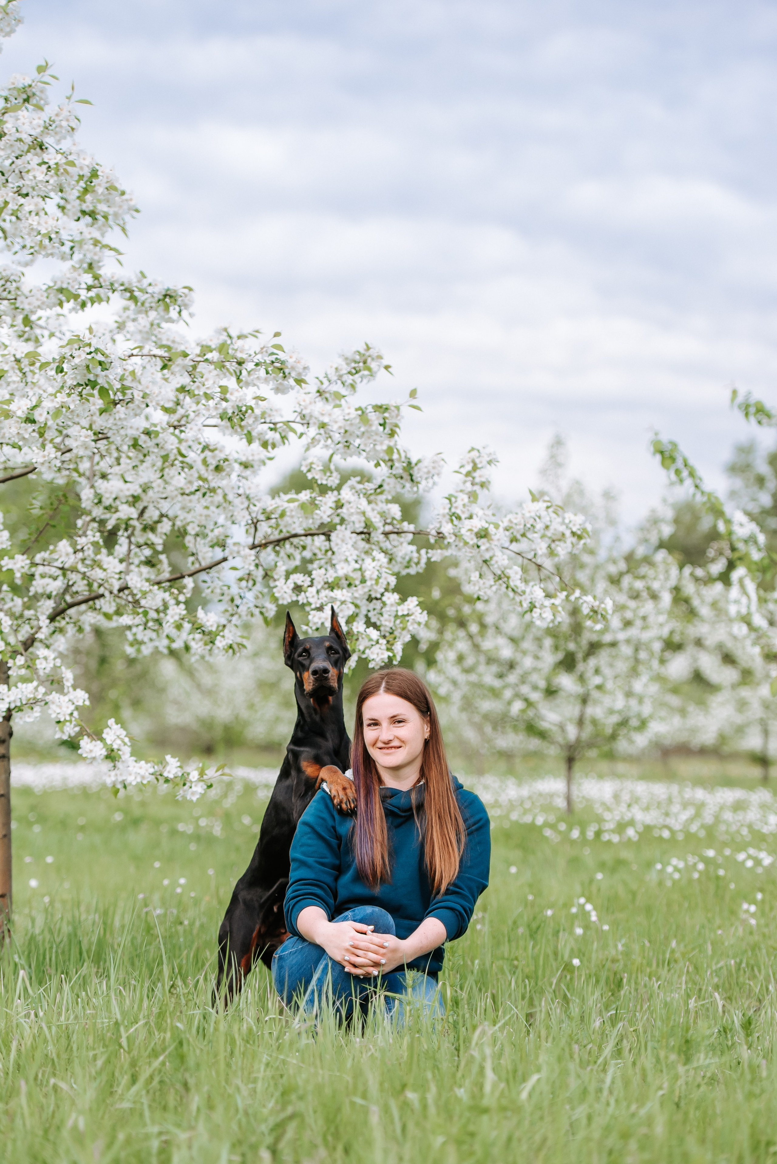Цветение с доберманами. Фотограф Диана Оленина Красноярск / Братск
