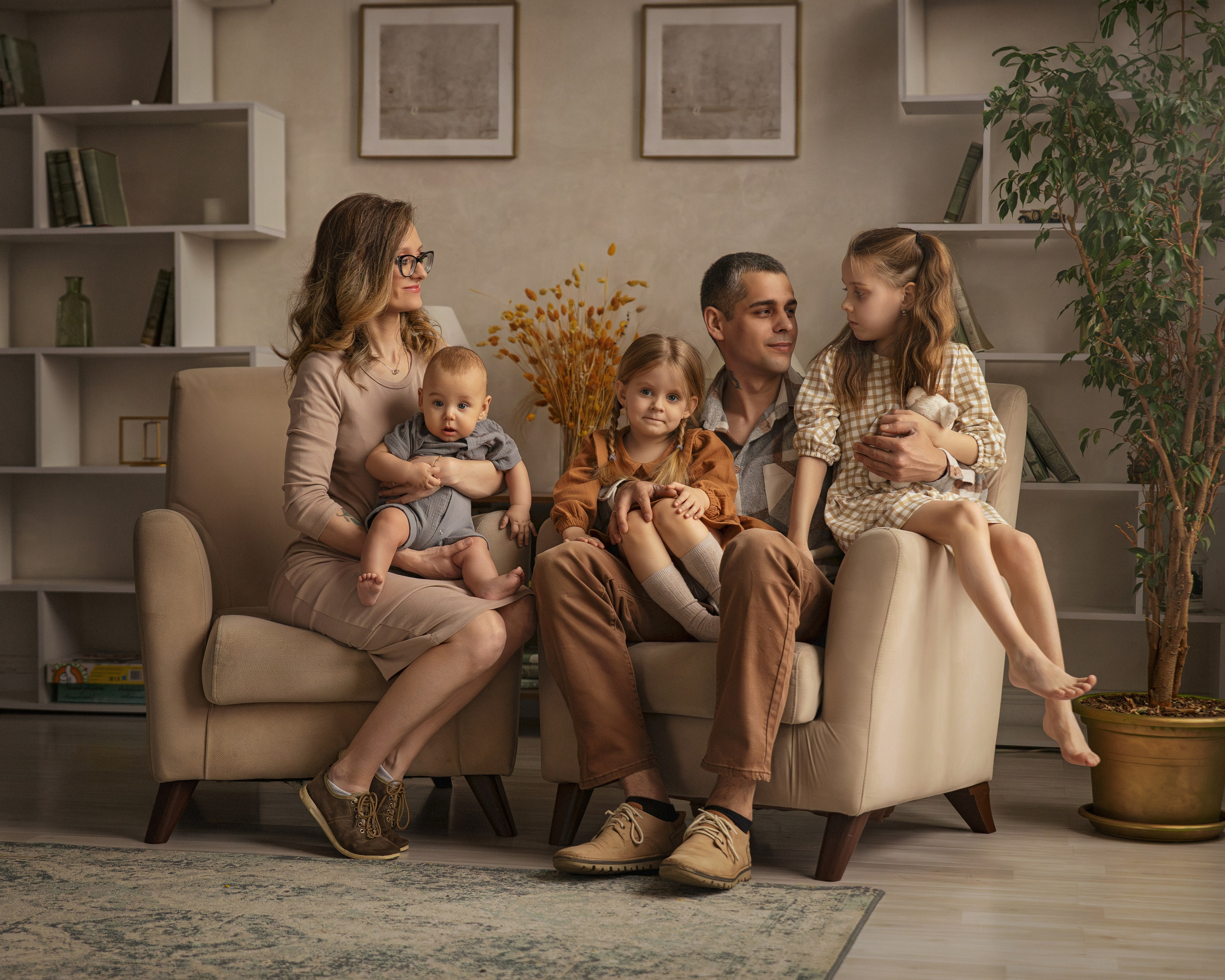 Семейная фотосессия дома. Семейный фотограф в Москве Трубинова Екатерина