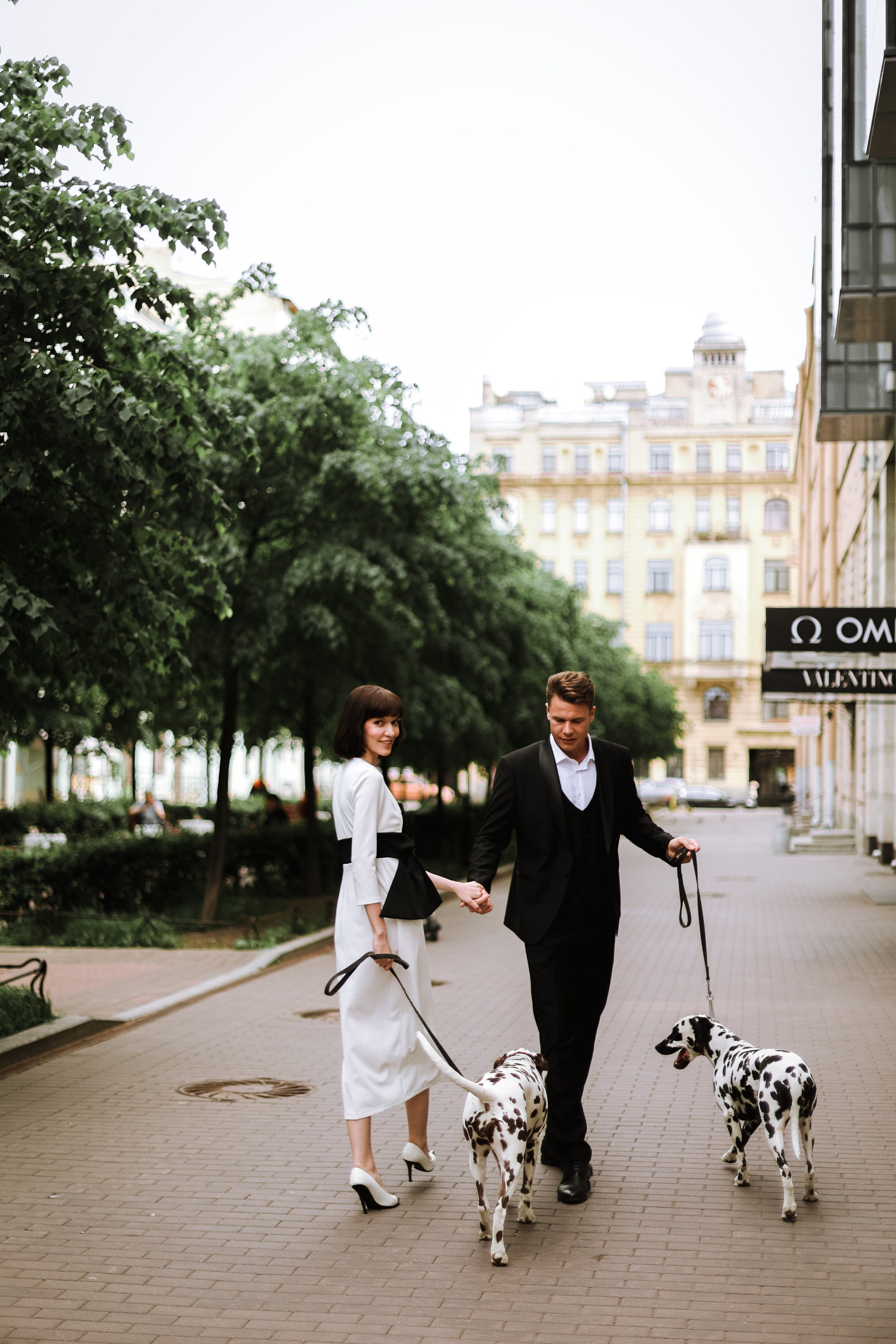 Свадебная прогулка с далматинцами. Свадебный и love story фотограф в Санкт-Петербурге (Спб) Natali Iva