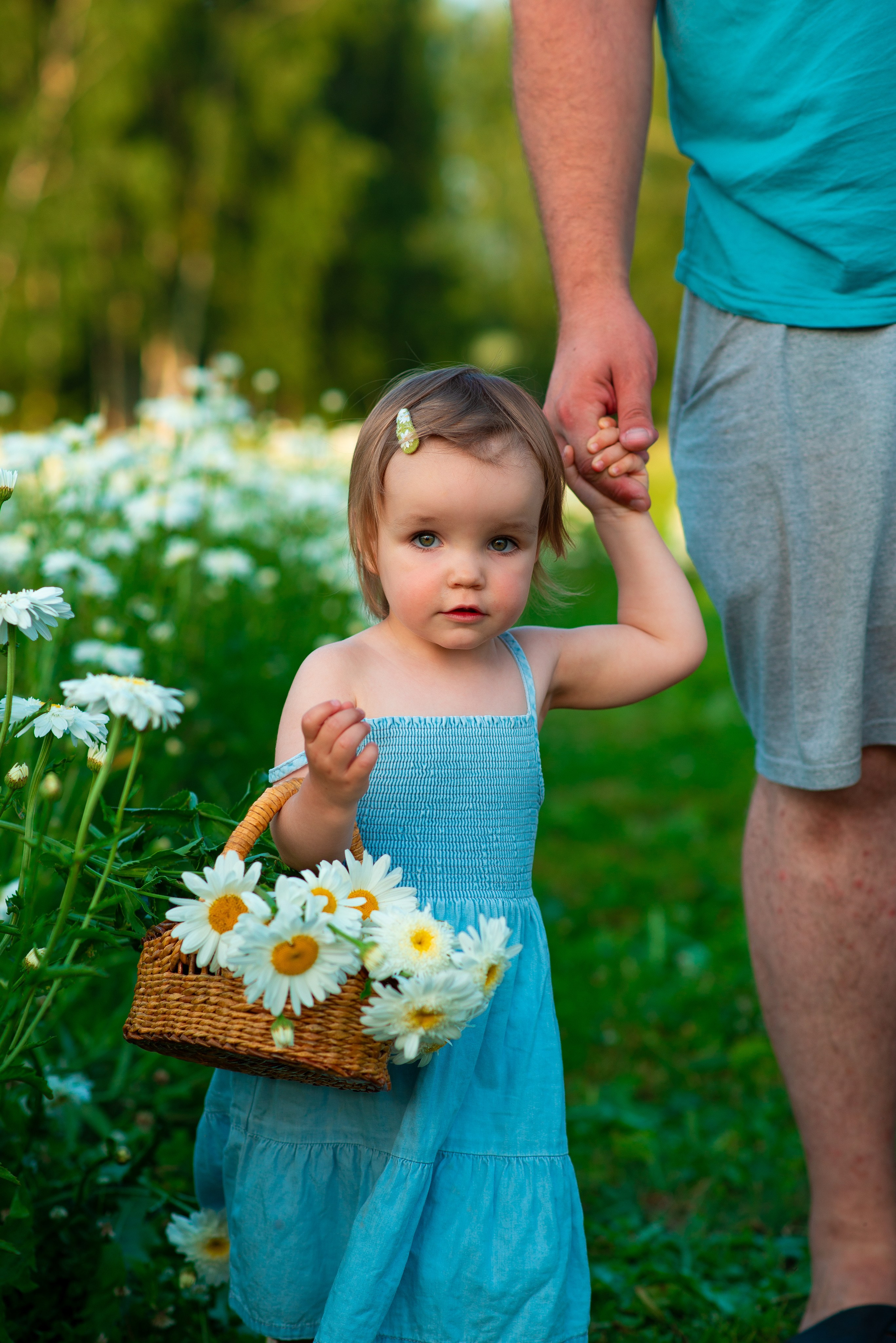 Вероника с семьей в ромашках. Семейный фотограф на выписку из роддома и крещение Минск Настя Гришук