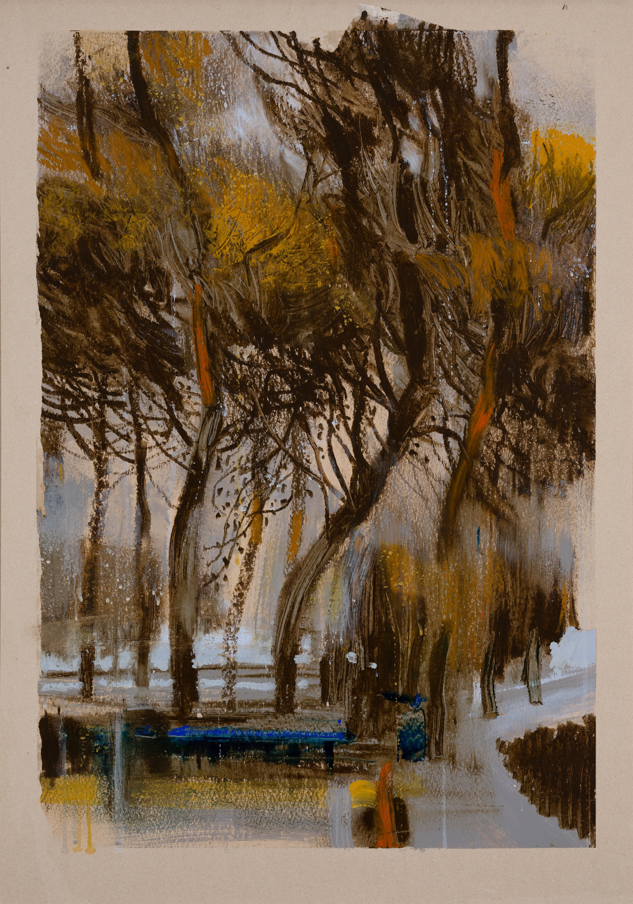 «Дорога к морю I» - художник Лариса Блохина (картон, воск, пастель, смешанная техника, 100x70 см, 2026)