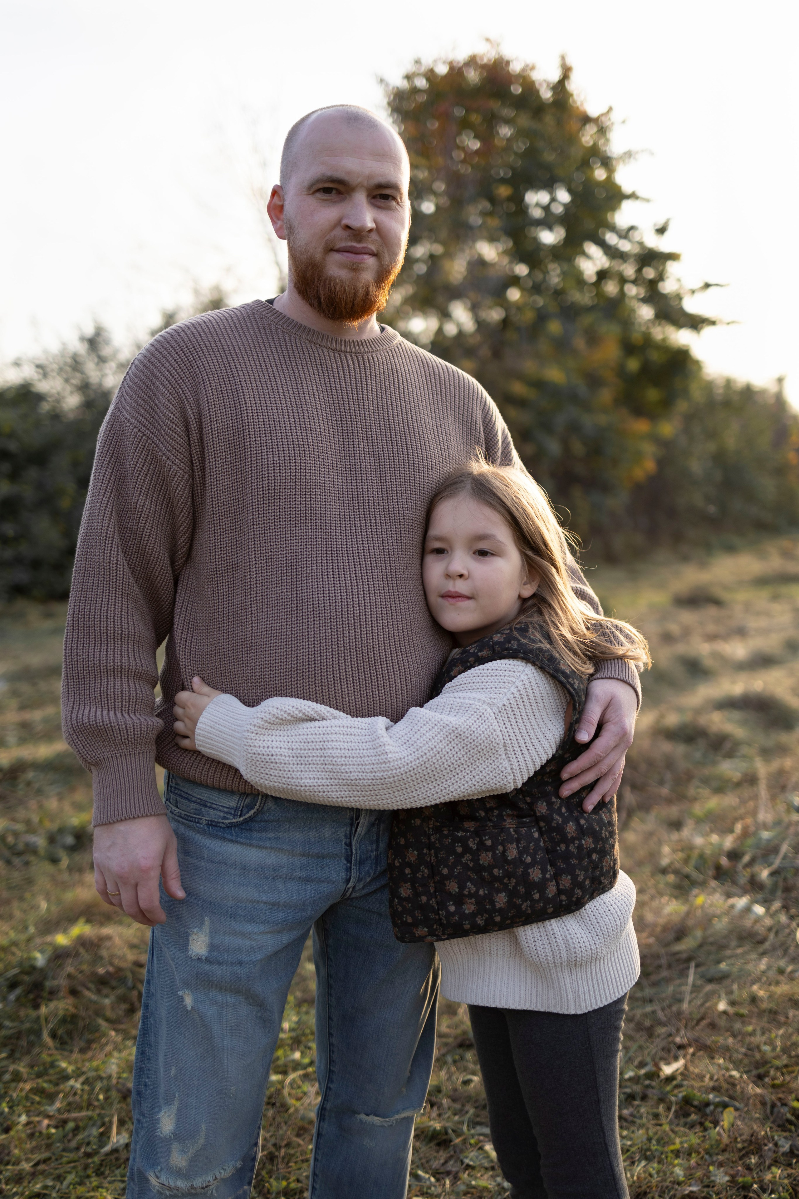 Осенняя прогулка папы с дочками. Семейный и детский фотограф в Москве Анастасия Мурга