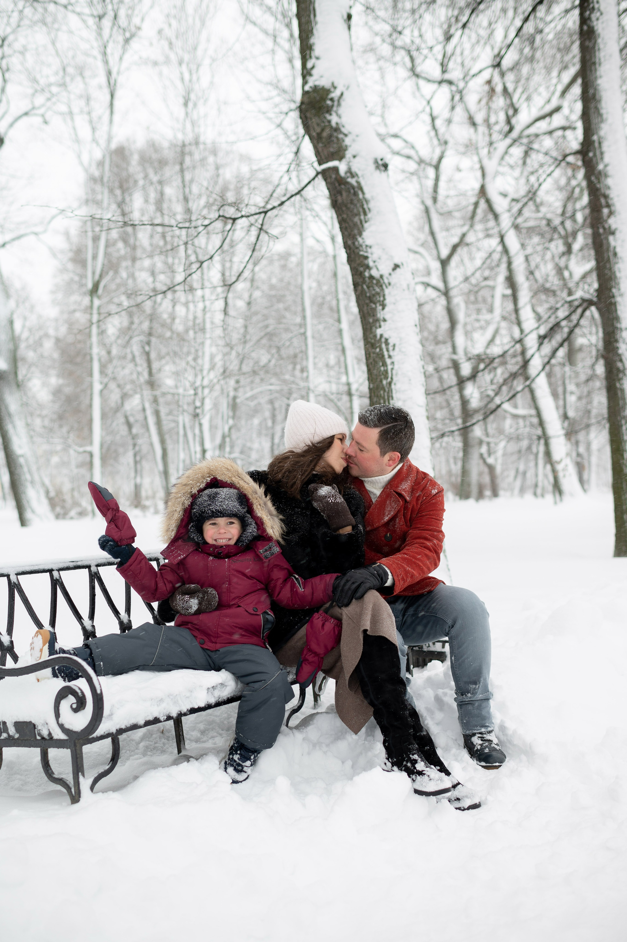 Зимняя прогулка Валерия, Андрей и Егор. Портретный, семейный и свадебный фотограф в Санкт-Петербурге и в Пушкине Ширяев Денис