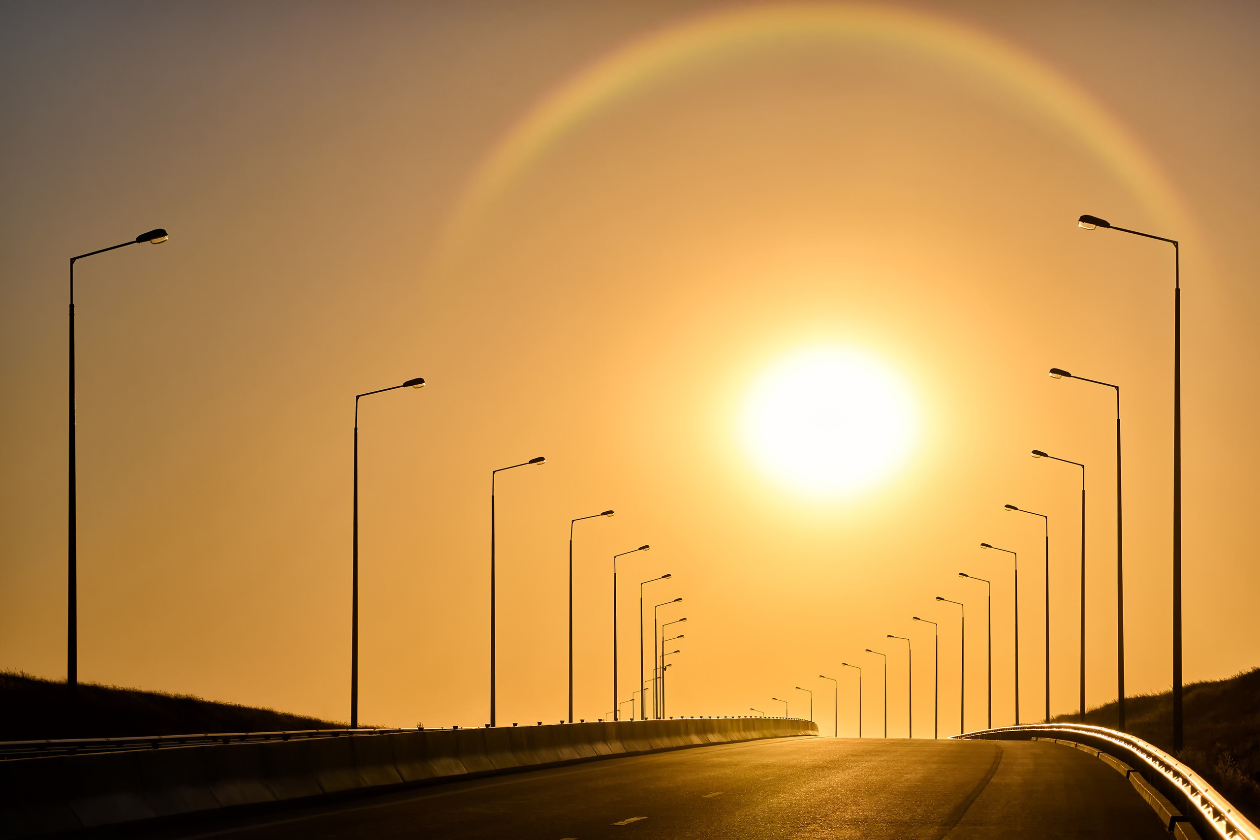 Анапа, объездная дорога, столбы освещения