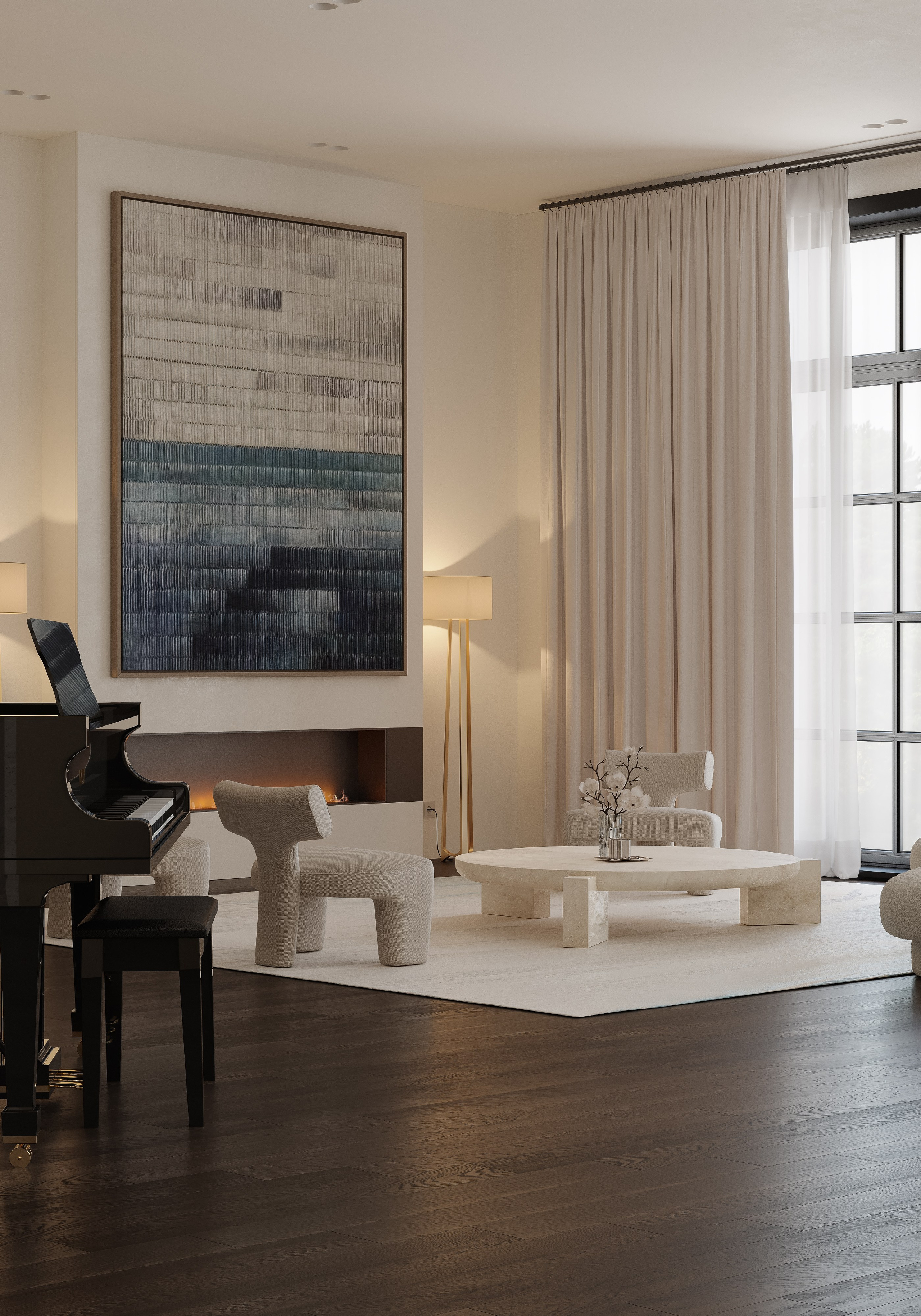 Дом у озера для DAAS Bureau. 3D визуализация интерьера и архитектурной среды