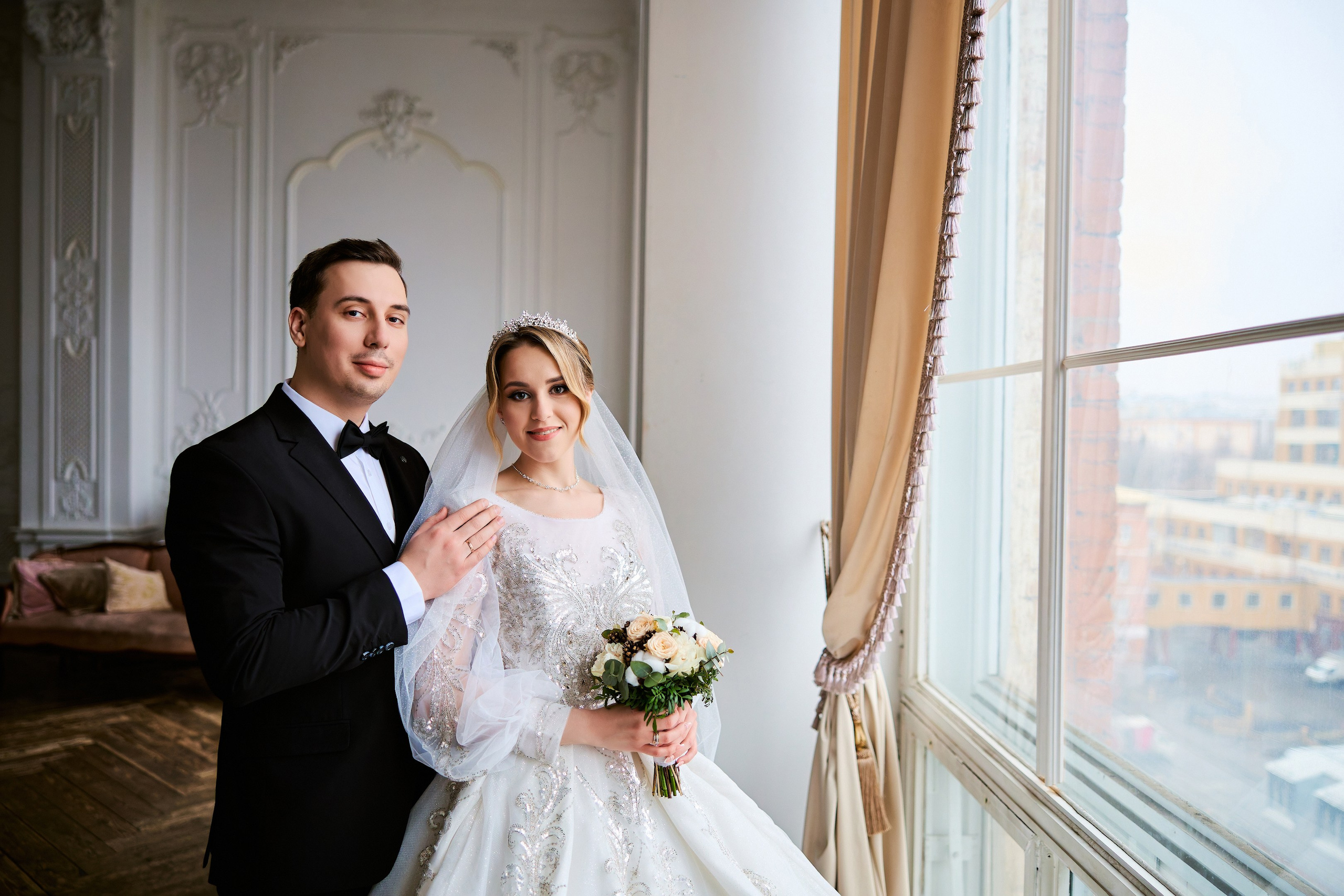 Свадебная фотосессия в студии. Свадебный фотограф Сергей Колбинский