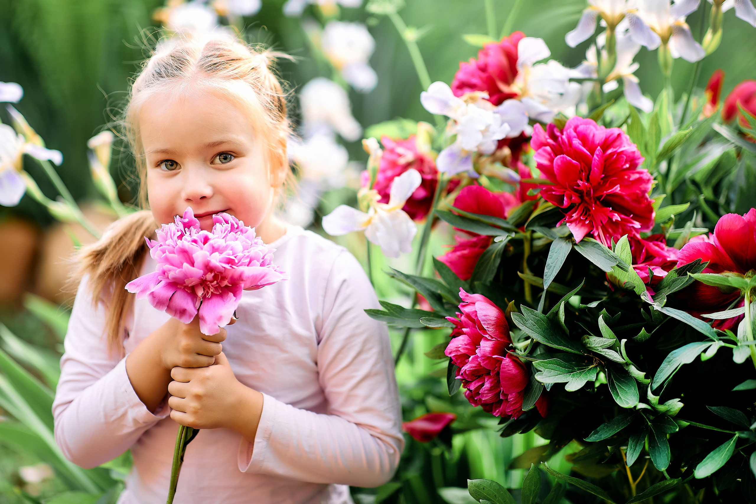Машуля в пионах. Семейный и детский фотограф в Ярославле Юлия Галашина