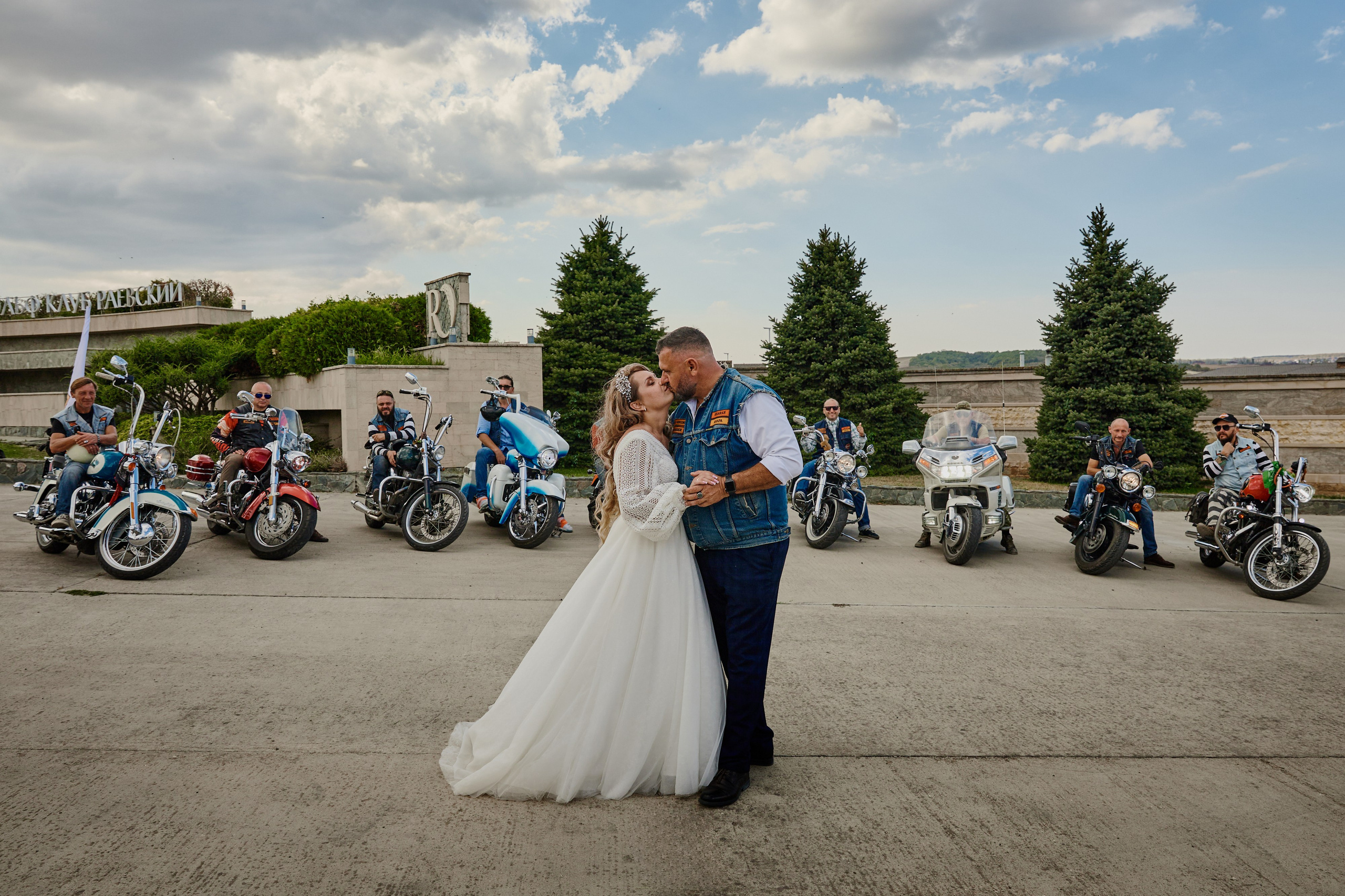 Байкерская свадебная фотосессия