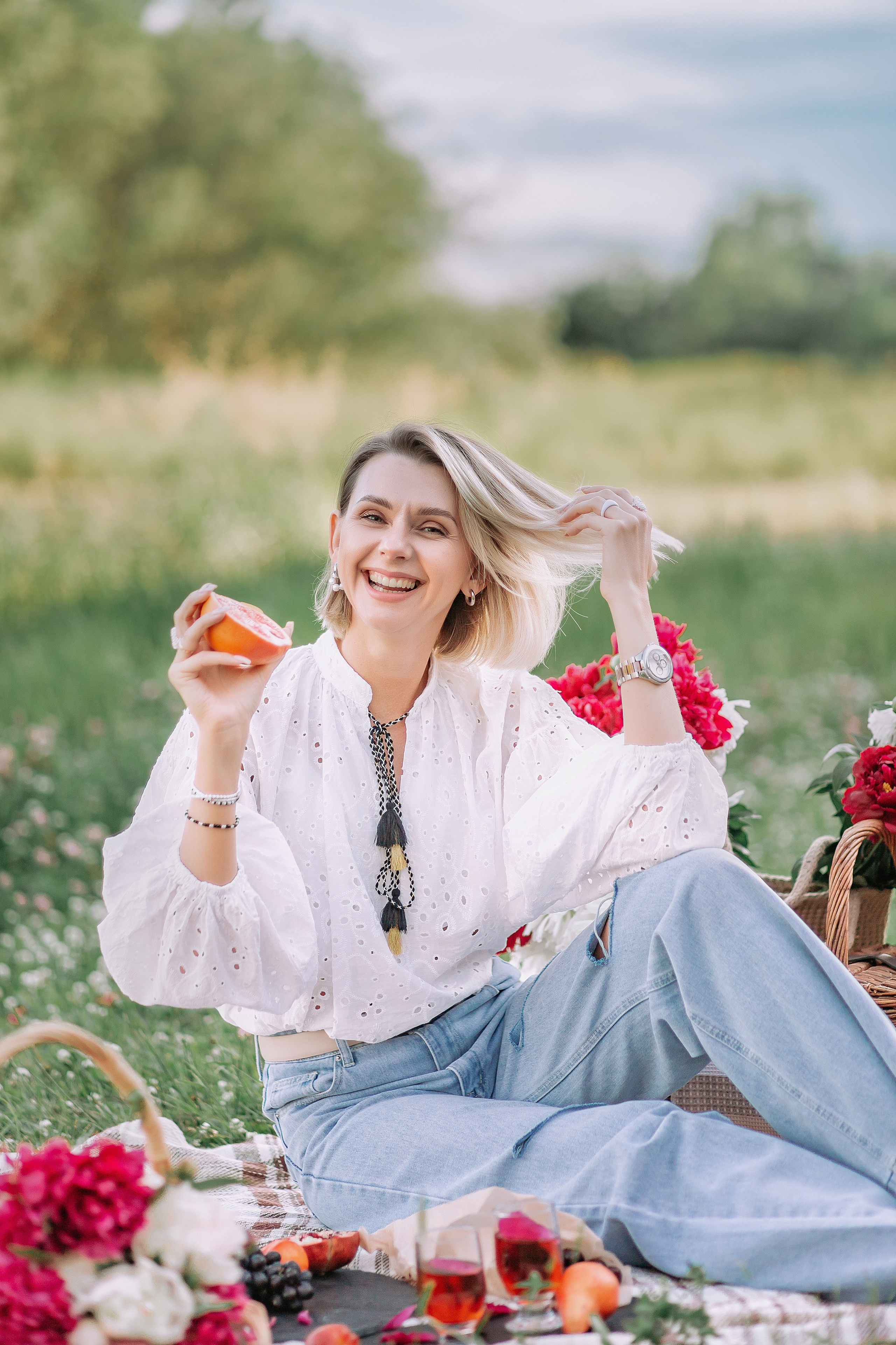 Пикник в пионаx. Детский и семейный фотограф в Красноярске Юлия Бирюкова