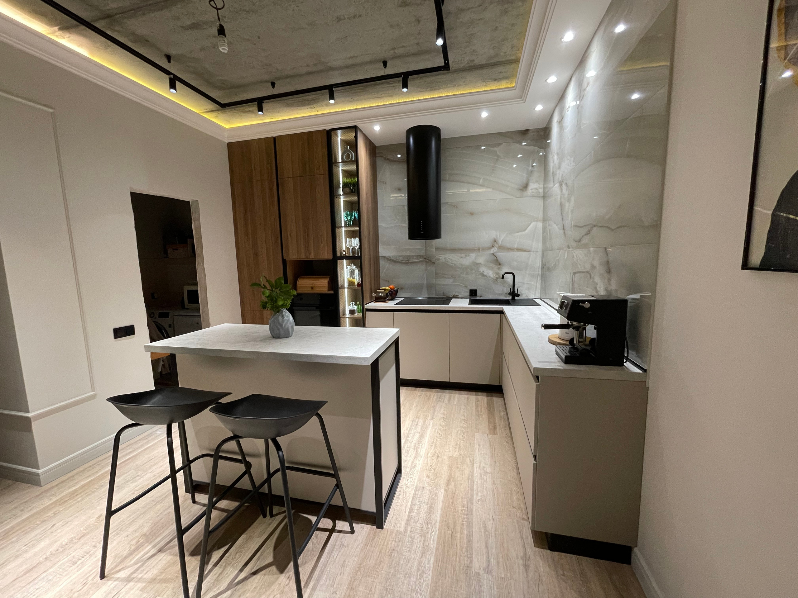 Кухня в стиле LOFT с островом. Батракова Наталья дизайнер интерьеров Санкт-Петербург Москва Архангель