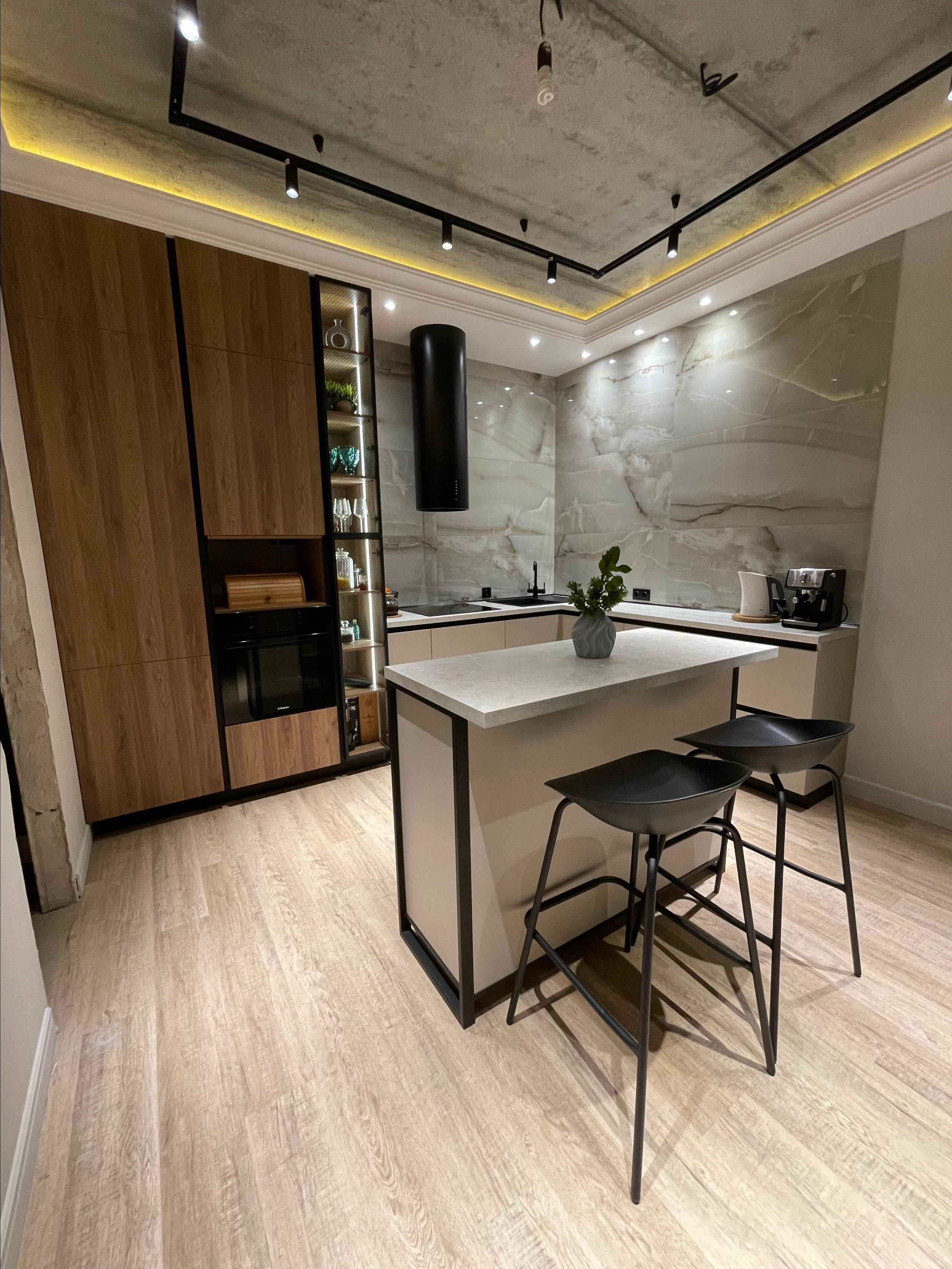 Кухня в стиле LOFT с островом. Батракова Наталья дизайнер интерьеров Санкт-Петербург Москва Архангель