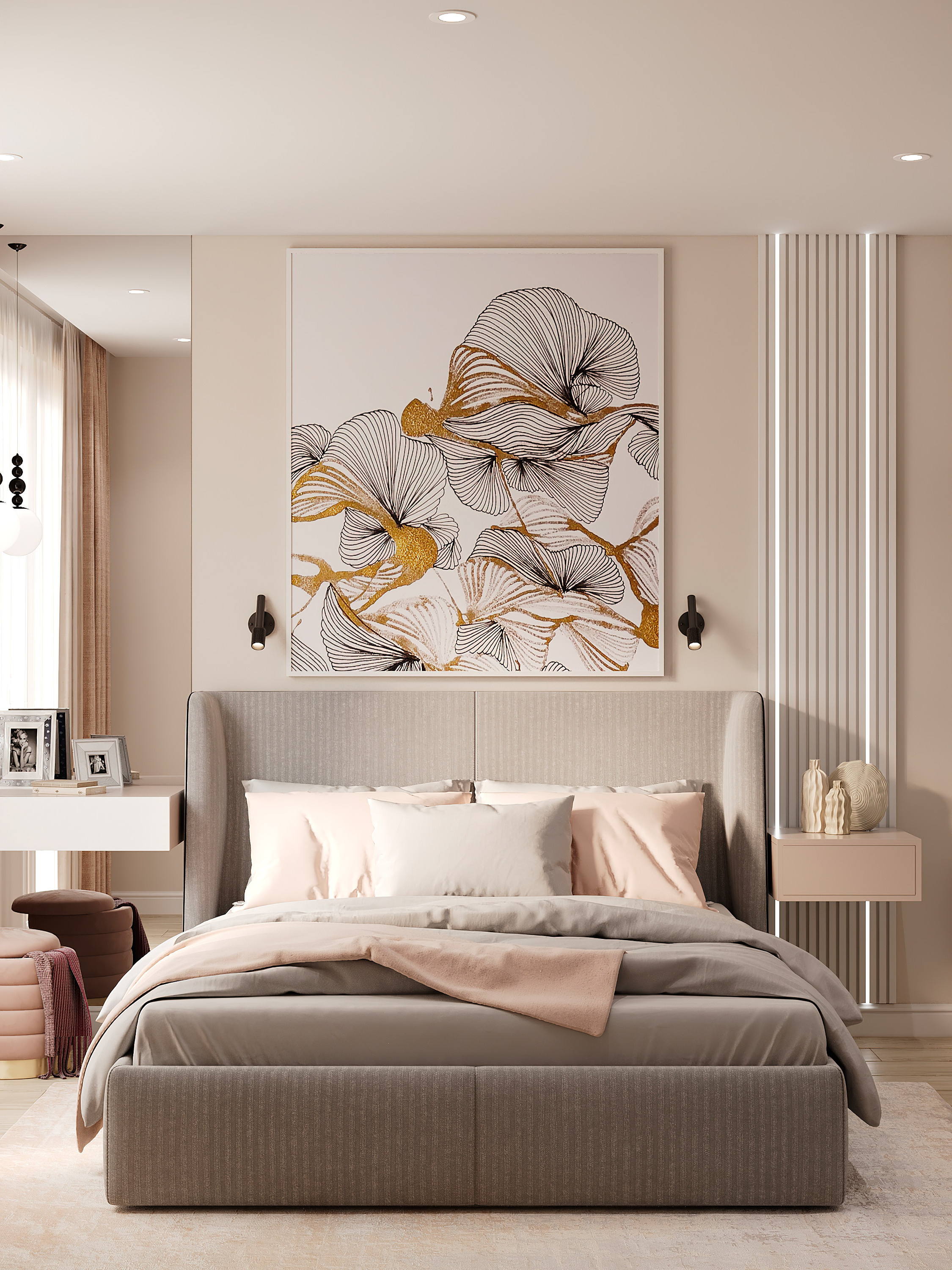 Стильная спальня. Батракова Наталья дизайнер интерьеров Санкт-Петербург Москва Архангель