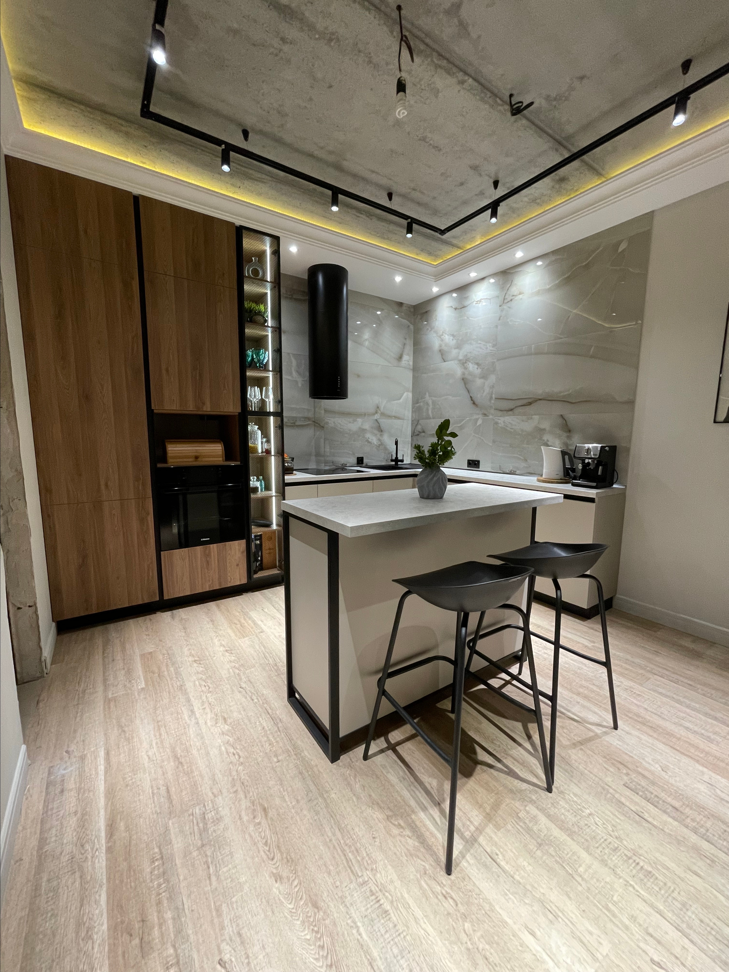 Кухня в стиле LOFT с островом. Батракова Наталья дизайнер интерьеров Санкт-Петербург Москва Архангель