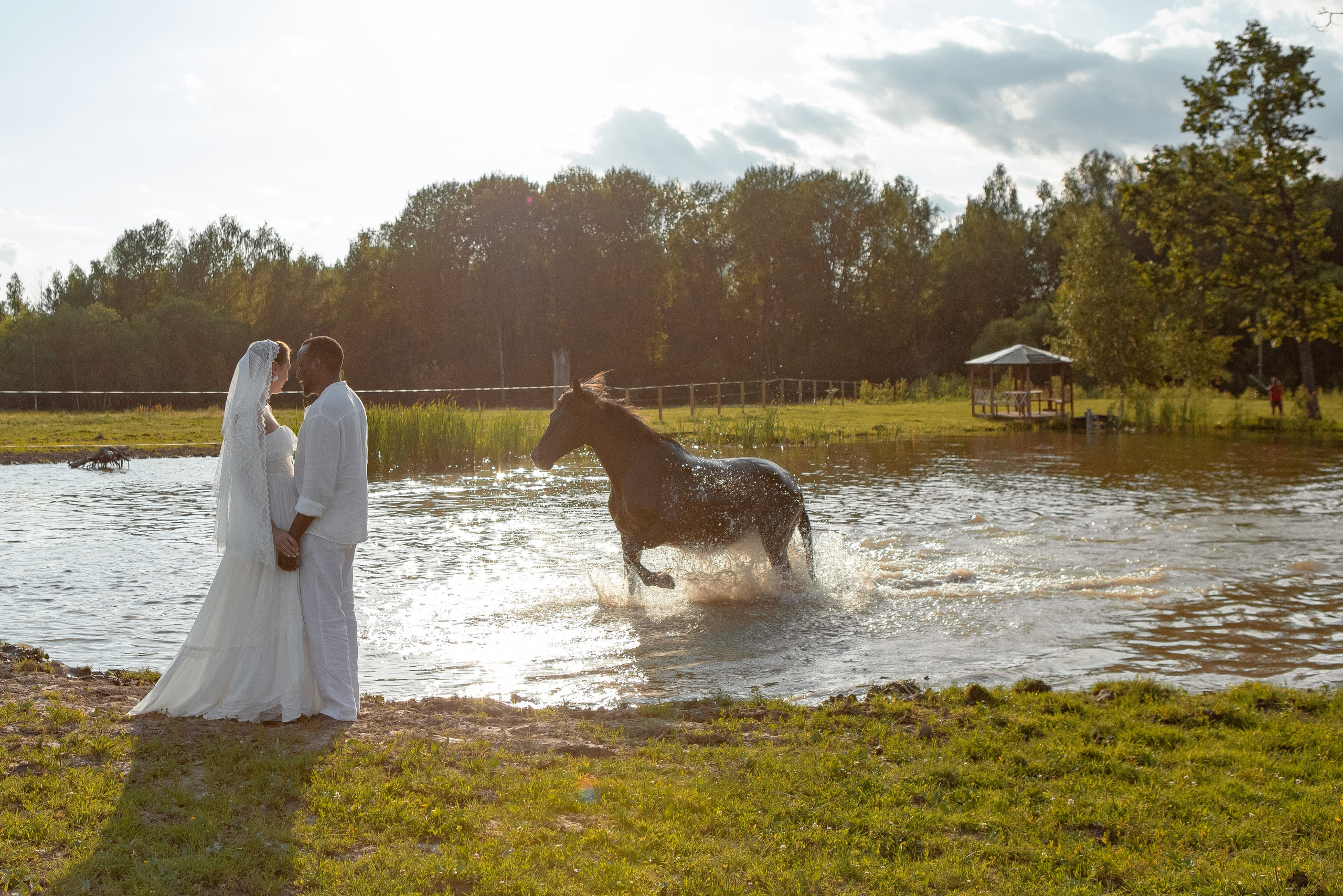 Свадебная фотосессия в Москве и Подмосковье. Свадебная фотосессия с лошадьми. Необычная фотосессия. Идеи для фотосъемки. Фотосессия на улице. Лучший фотограф Москвы.