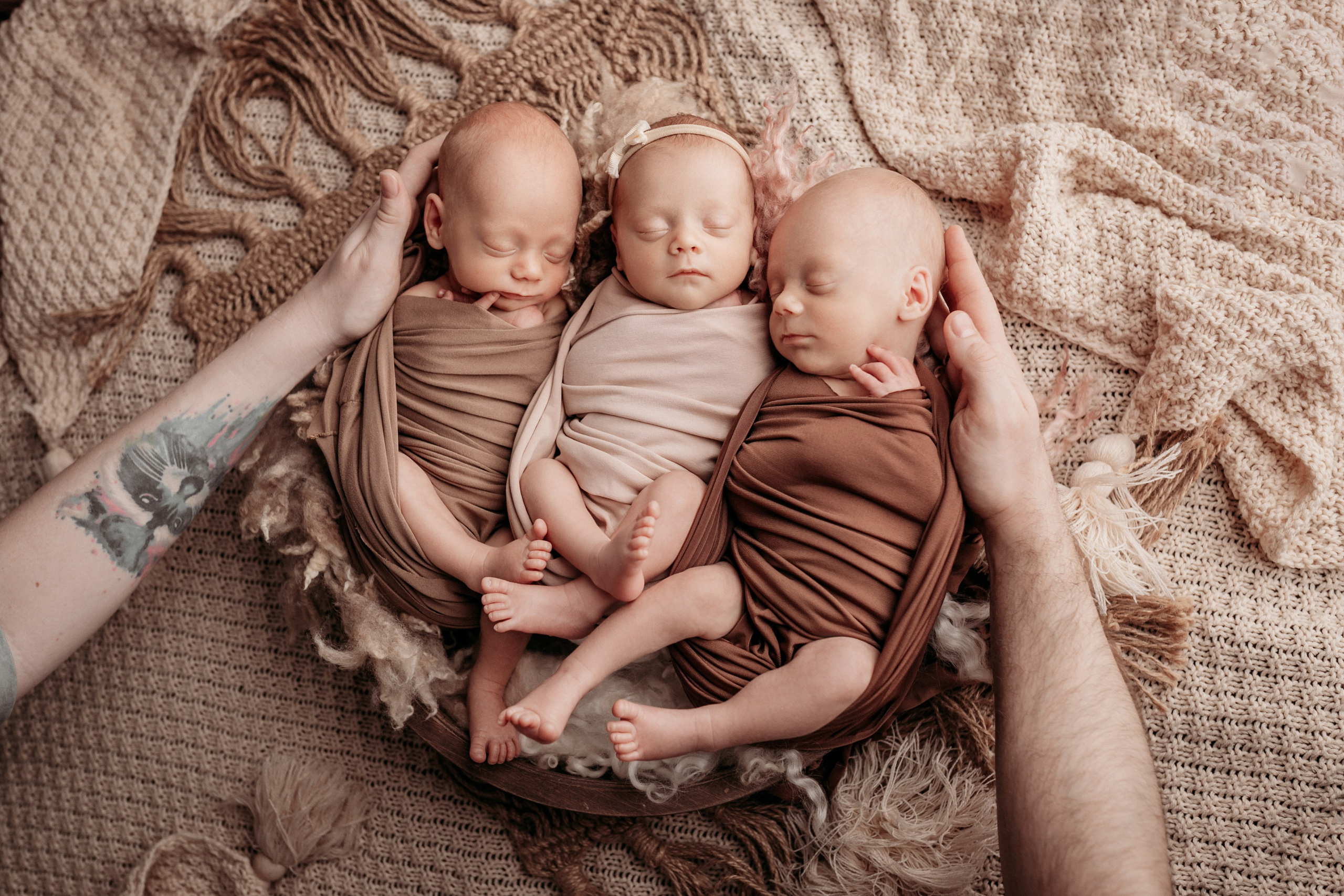 Фотосессия новорожденного в БОХО стиле. Фотограф новорожденных в г. Барнаул Ренпенинг Катерина