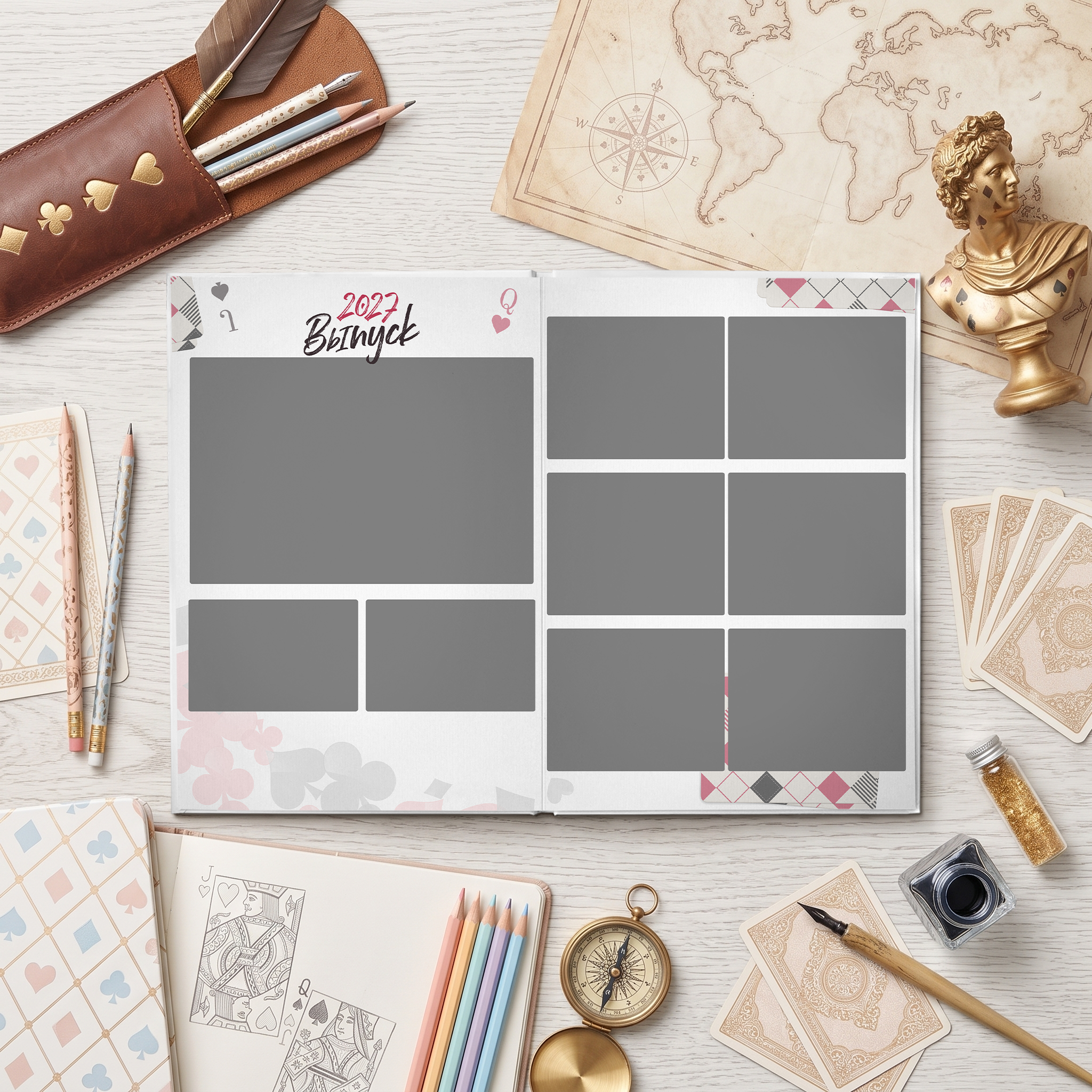 050 Playing Card. Дизайны, psd шаблоны школьных и выпускных альбомов и обложек