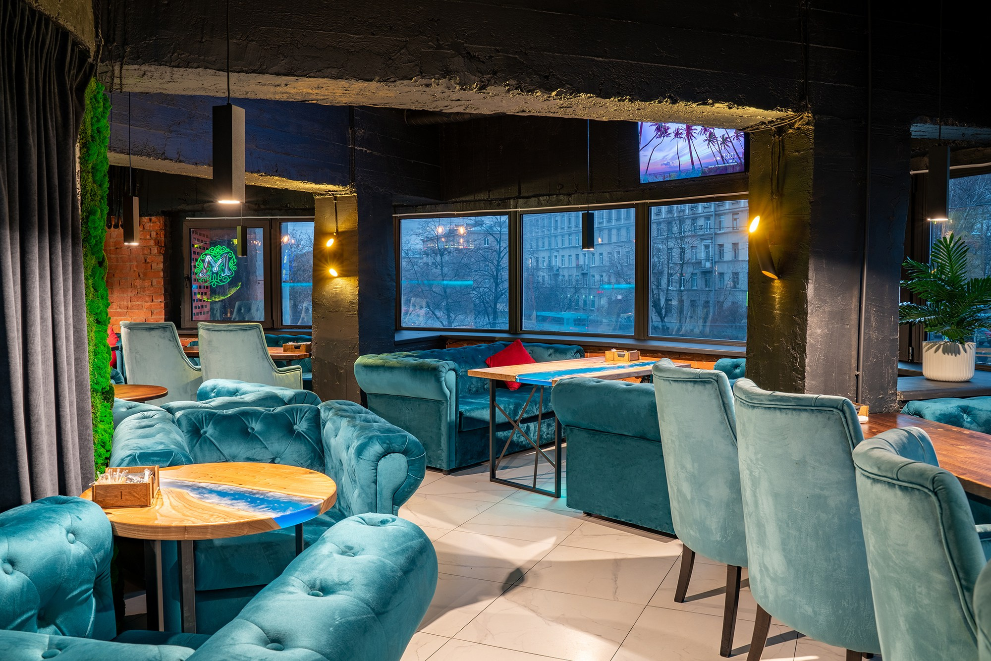 интерьер  кафе мята