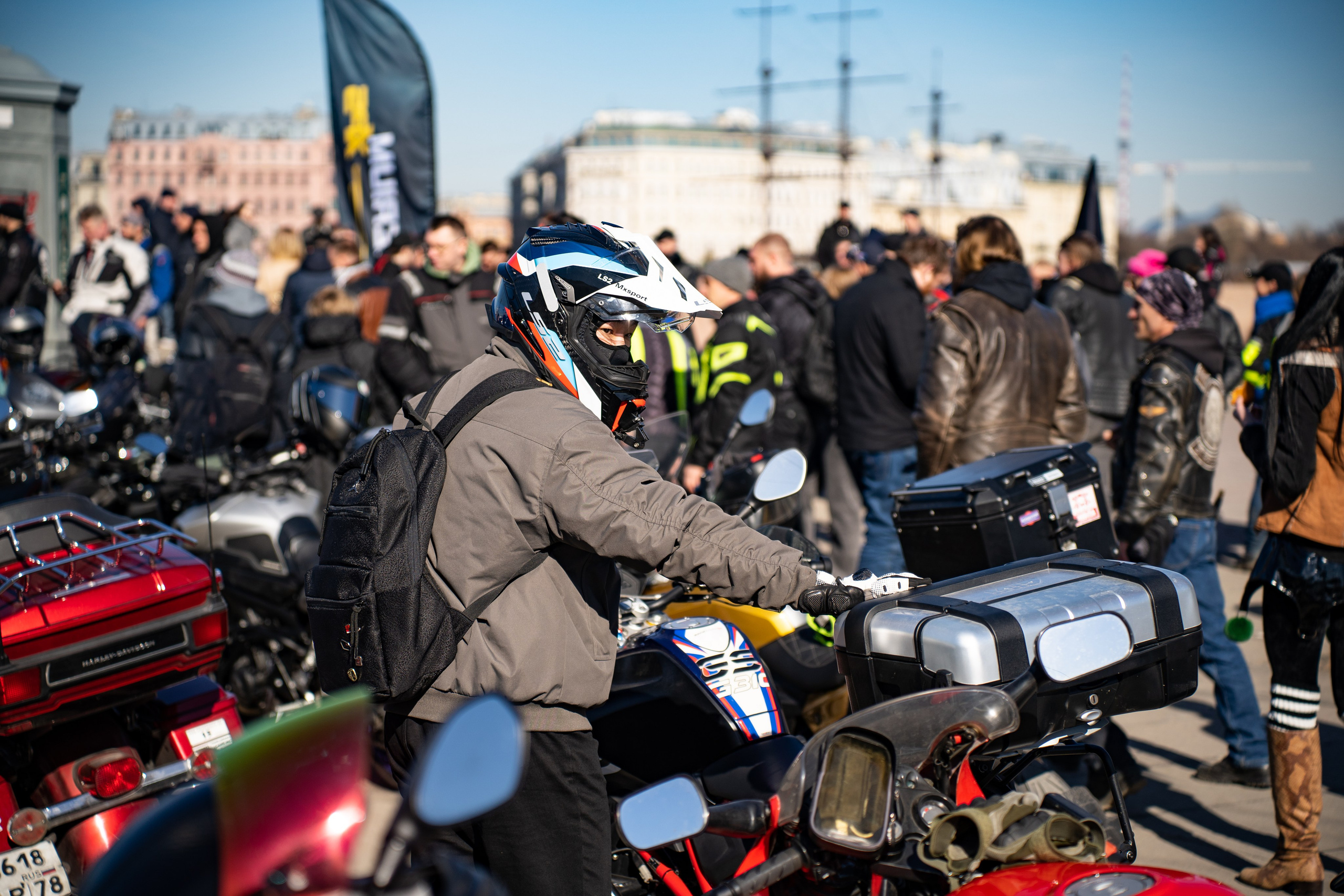 Весенний прохват мотоклуба Normans Riders MC. Концертный и репортажный фотограф в Санкт-Петербурге Слава Пахомов