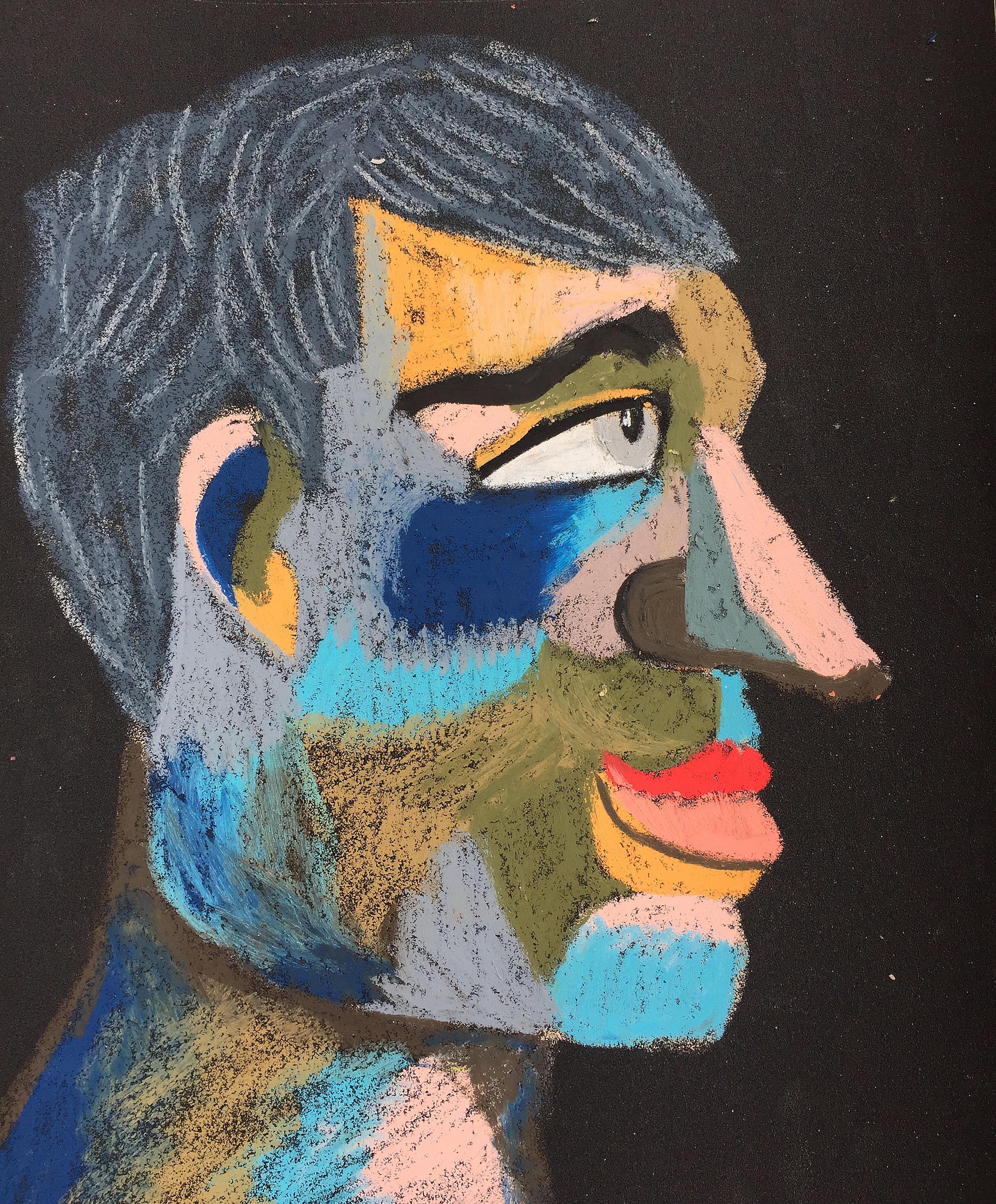 Material: Oil pastel, paper Size: 28 x 23 cm