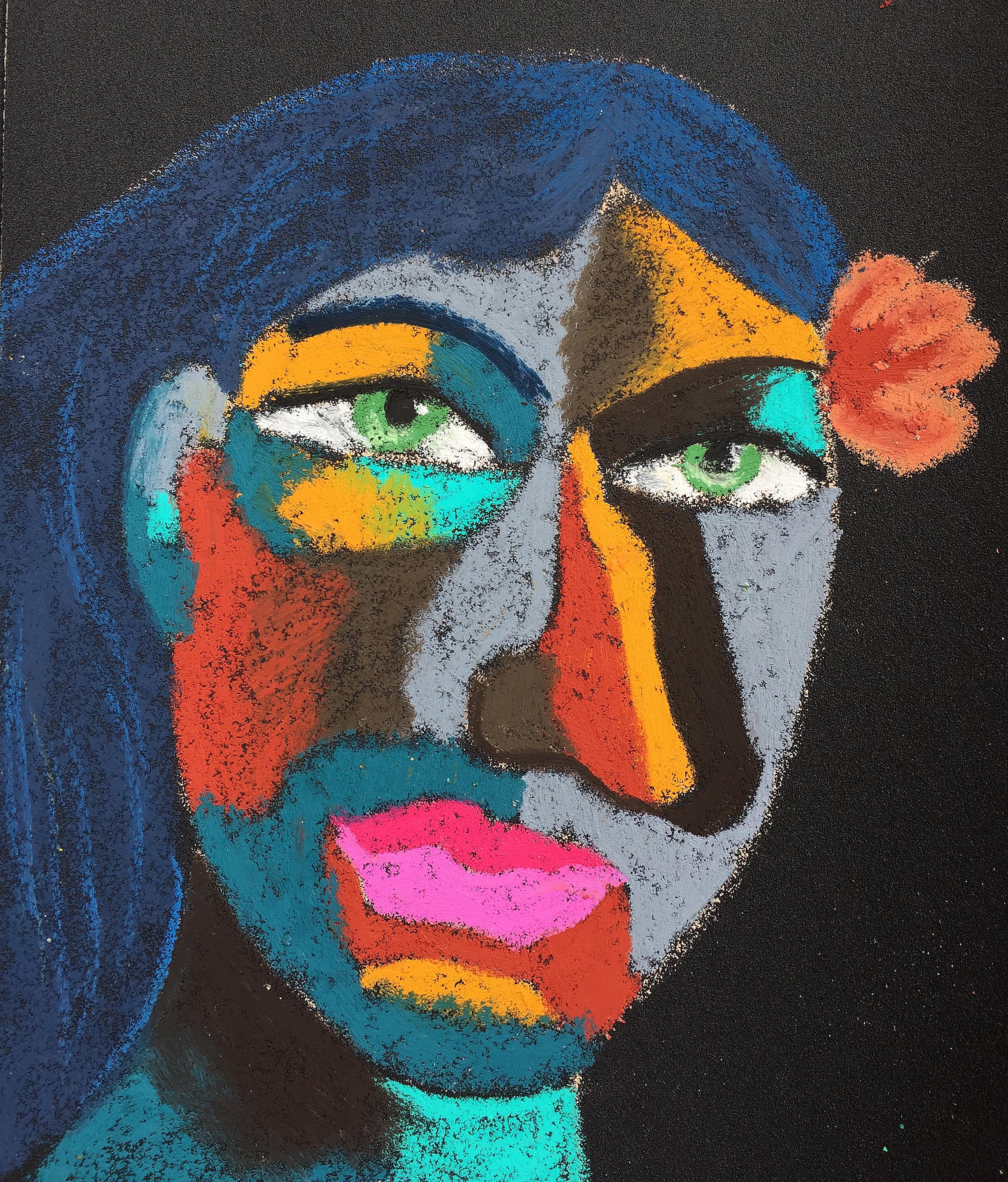 Material: Oil pastel, paper Size: 28 x 23 cm