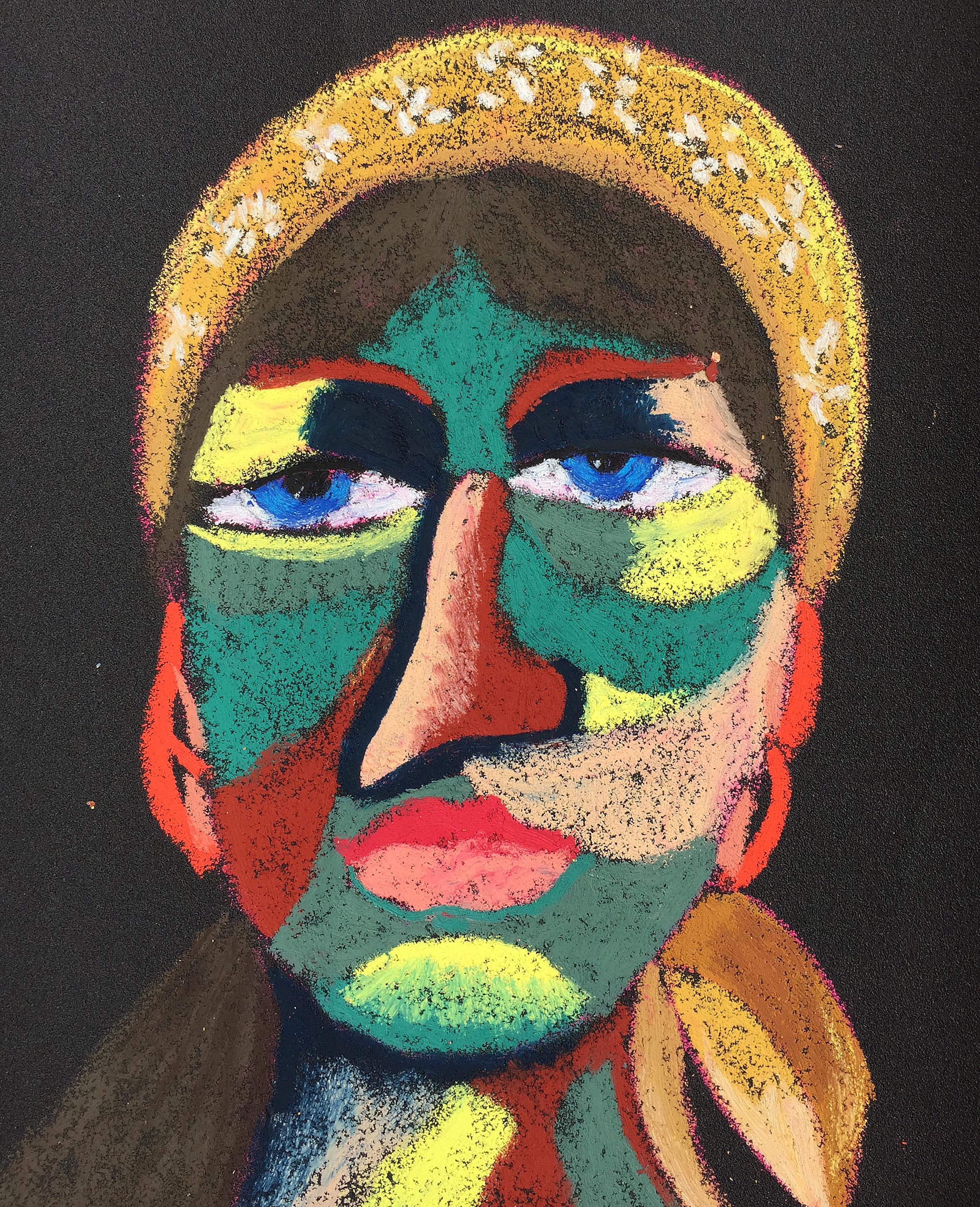 Material: Oil pastel, paper Size: 28 x 23 cm