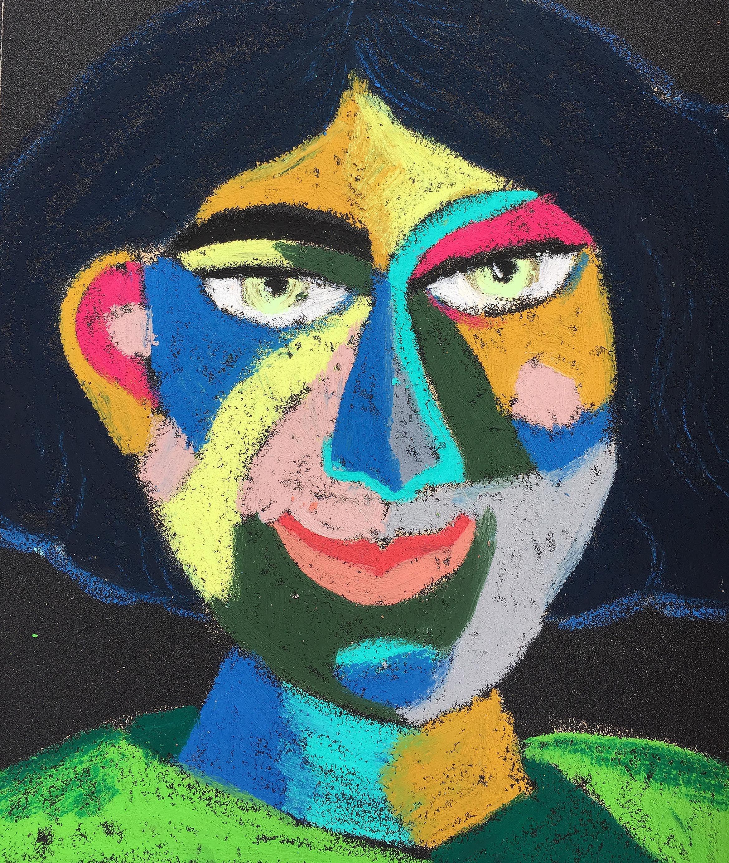 Material: Oil pastel, paper Size: 28 x 23 cm