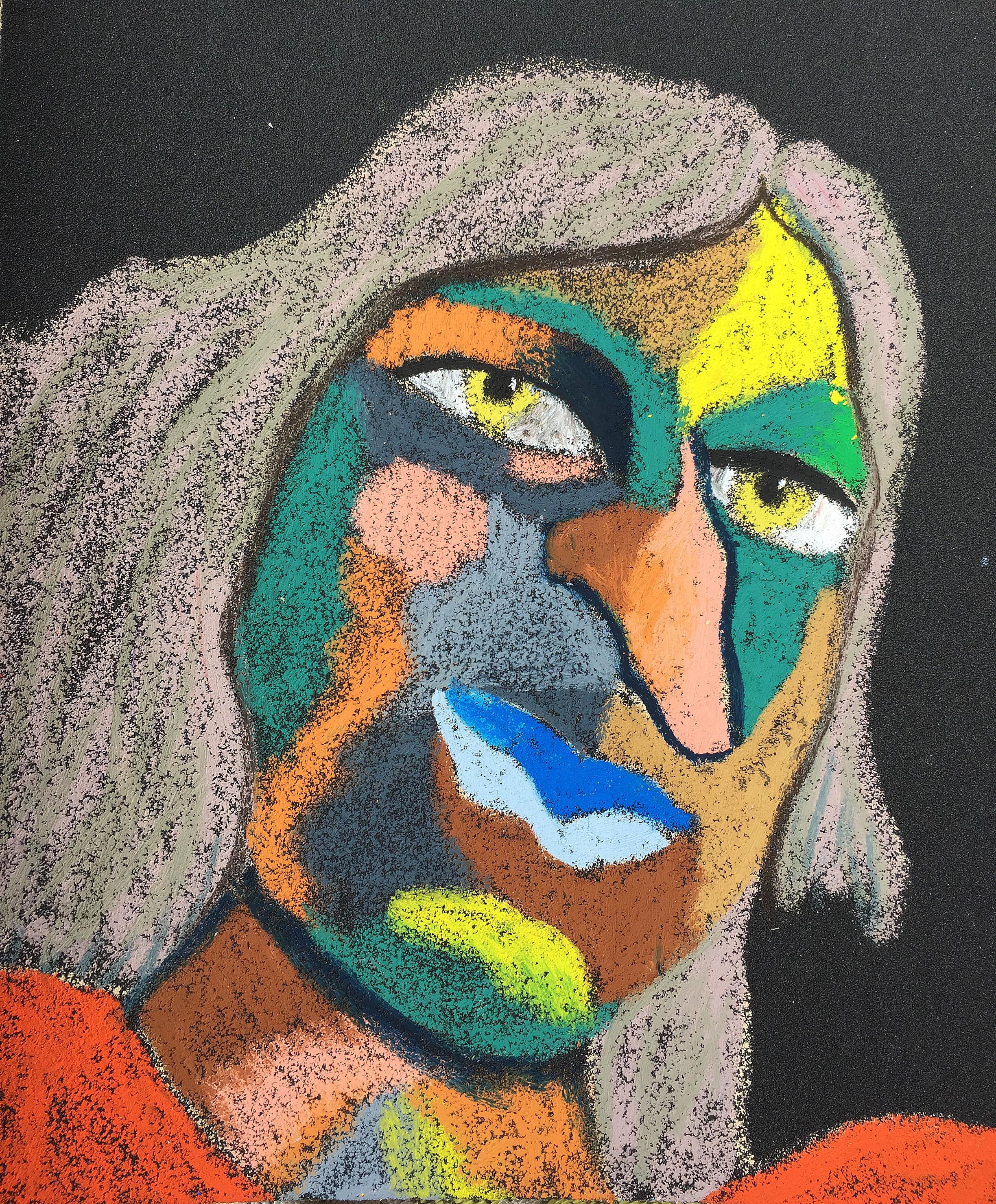 Material: Oil pastel, paper Size: 28 x 23 cm