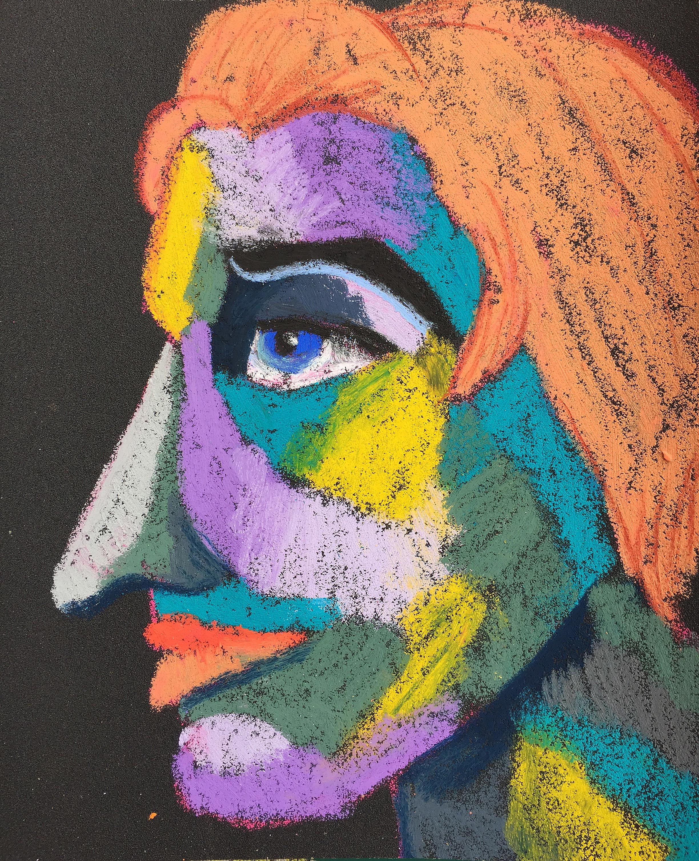 Material: Oil pastel, paper Size: 28 x 23 cm