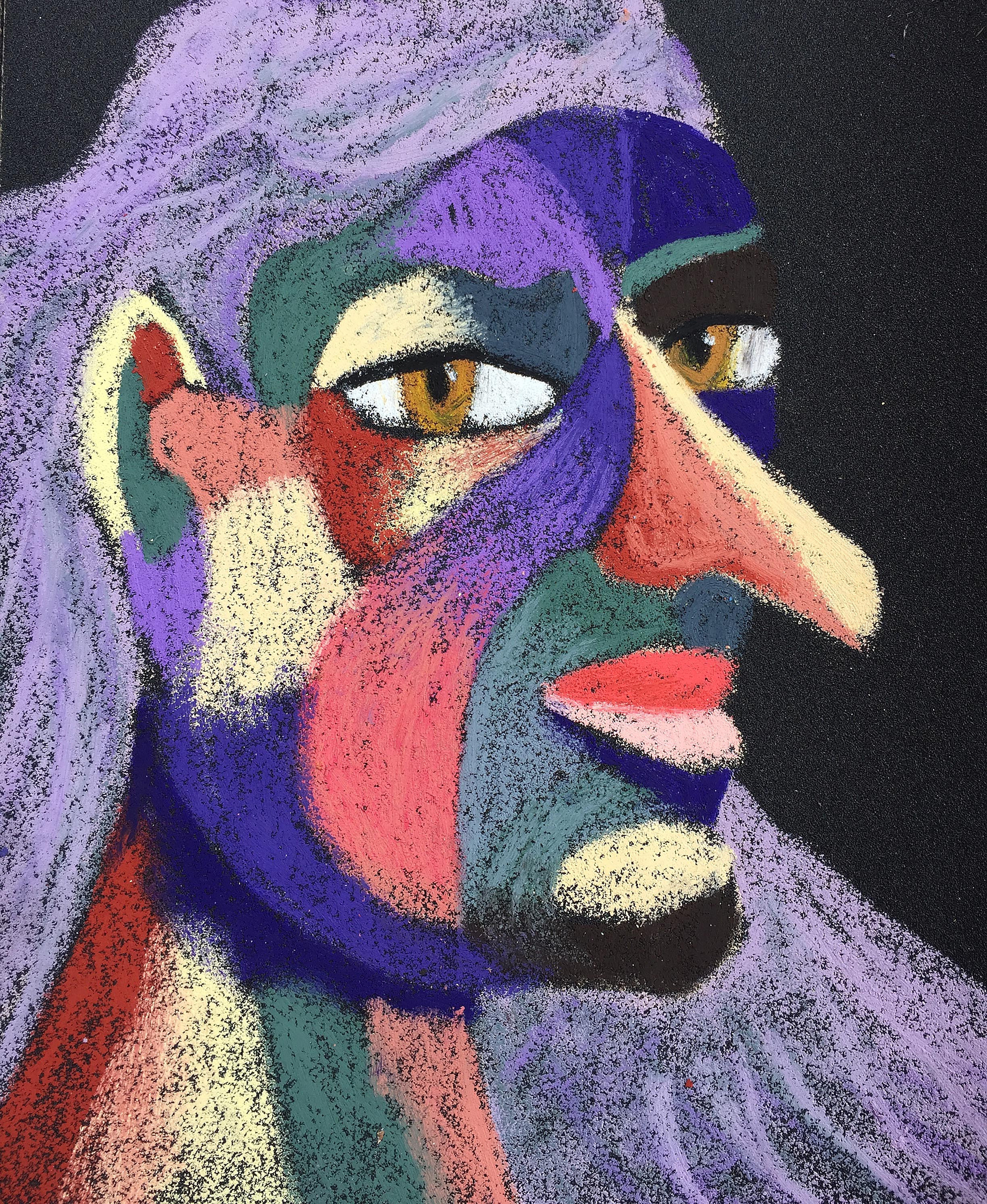 Material: Oil pastel, paper Size: 28 x 23 cm