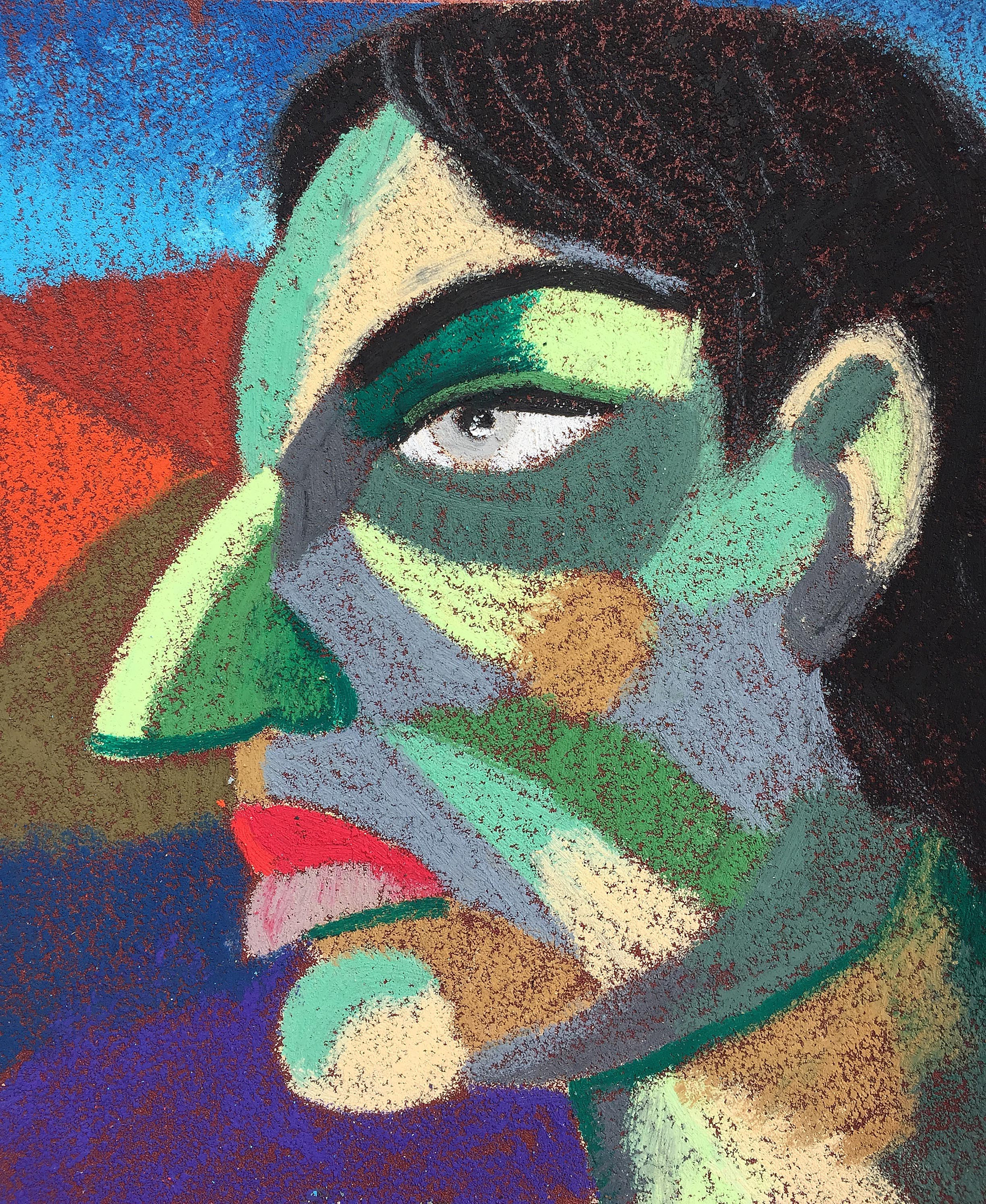 Material: Oil pastel, paper Size: 28 x 23 cm