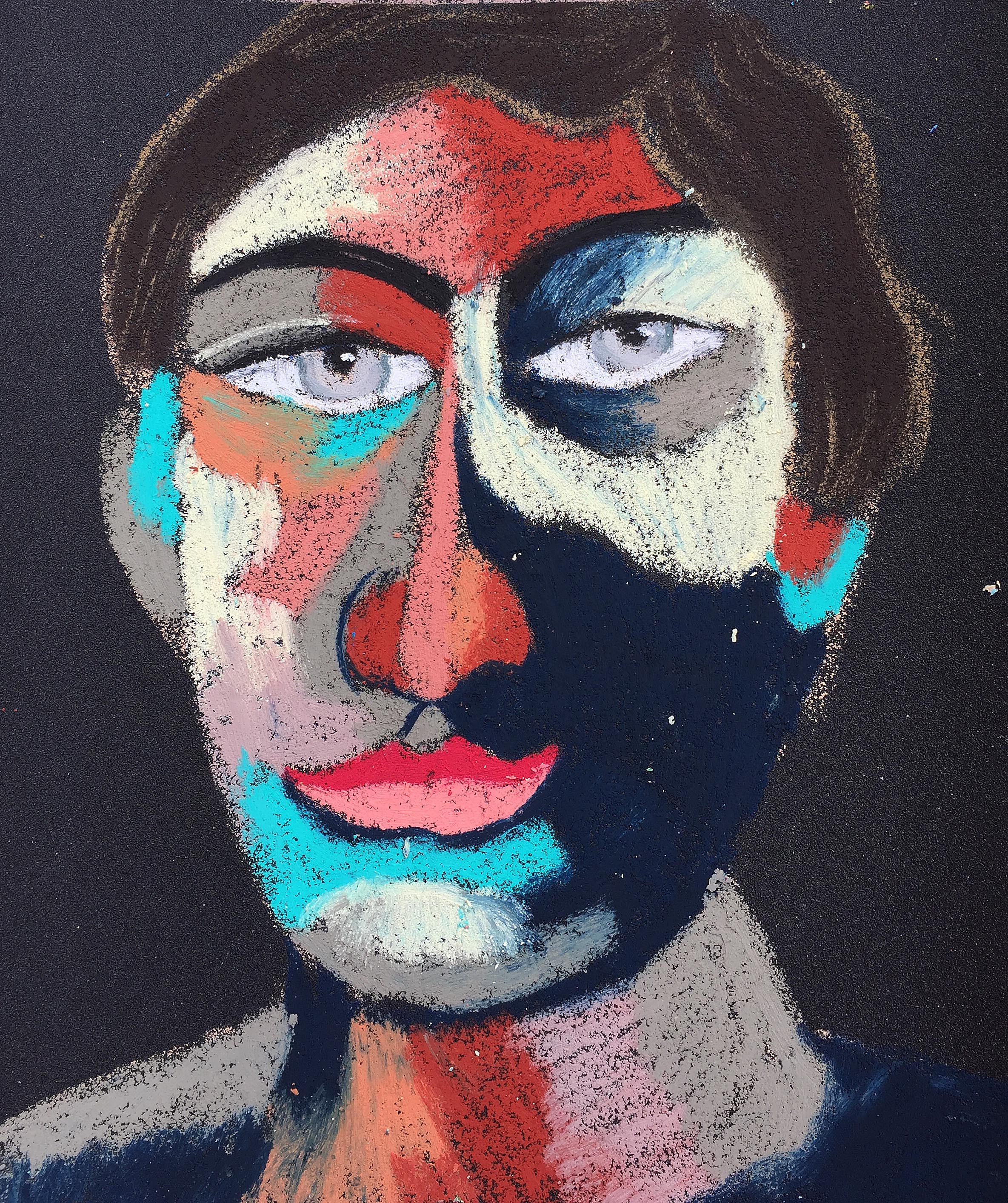 Material: Oil pastel, paper Size: 28 x 23 cm