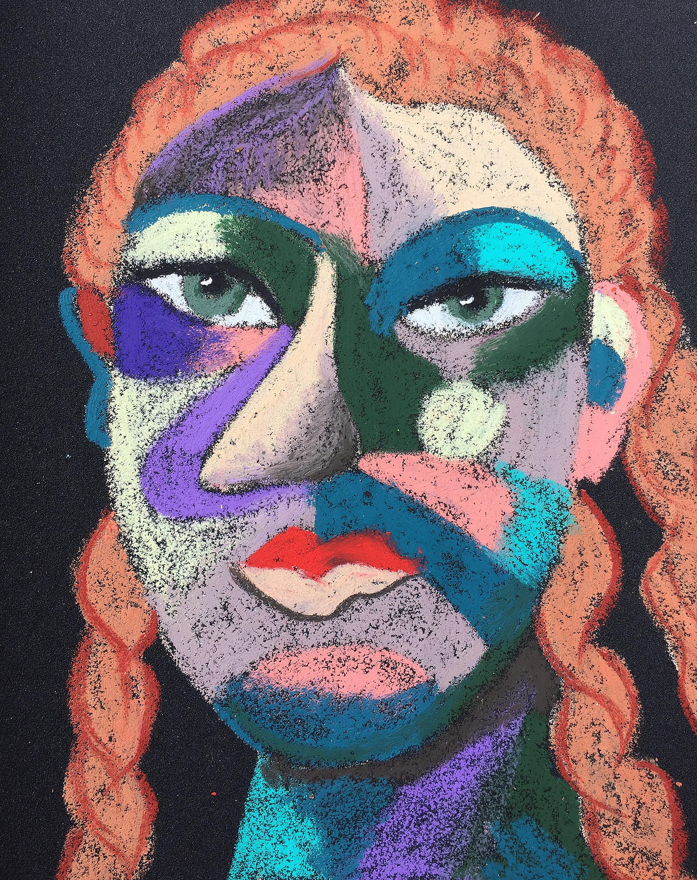 Material: Oil pastel, paper Size: 28 x 23 cm