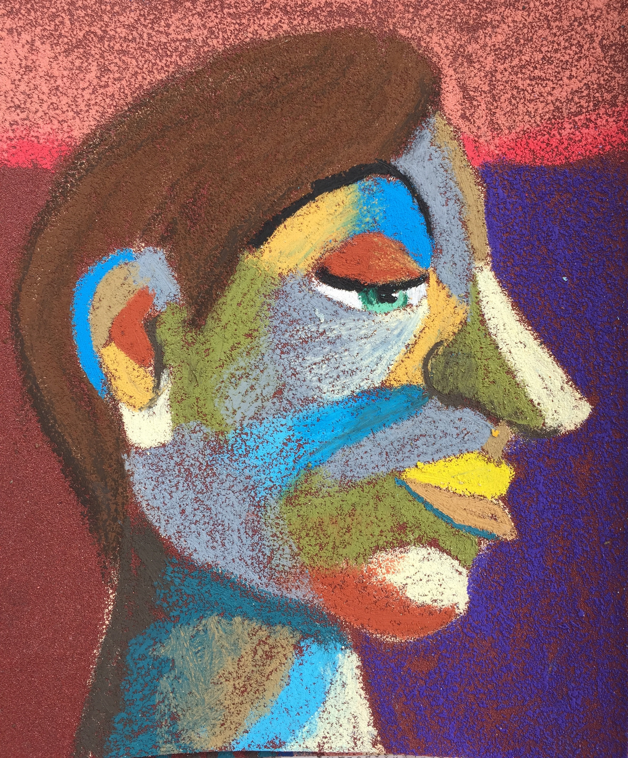 Material: Oil pastel, paper Size: 28 x 23 cm