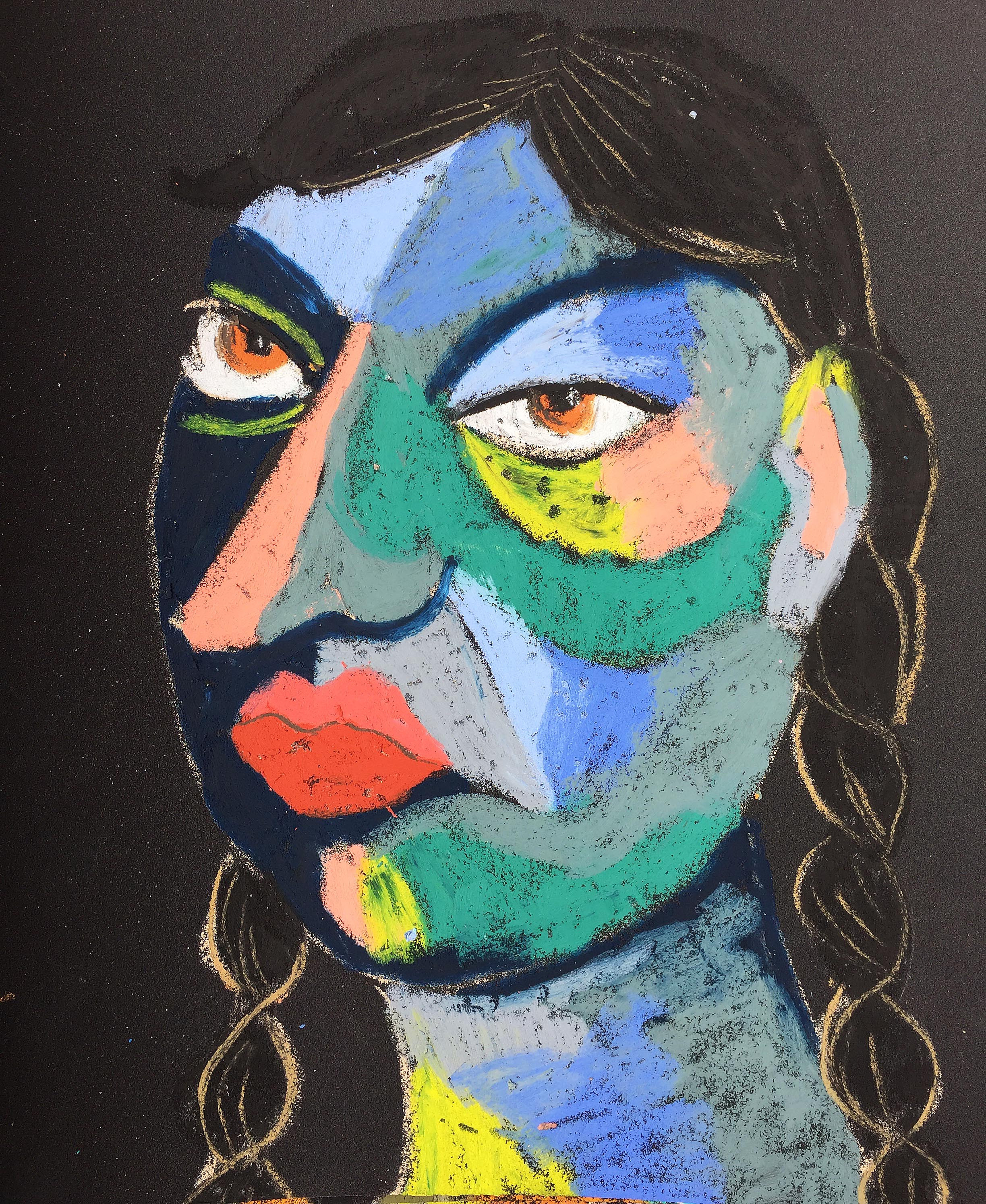 Material: Oil pastel, paper Size: 28 x 23 cm