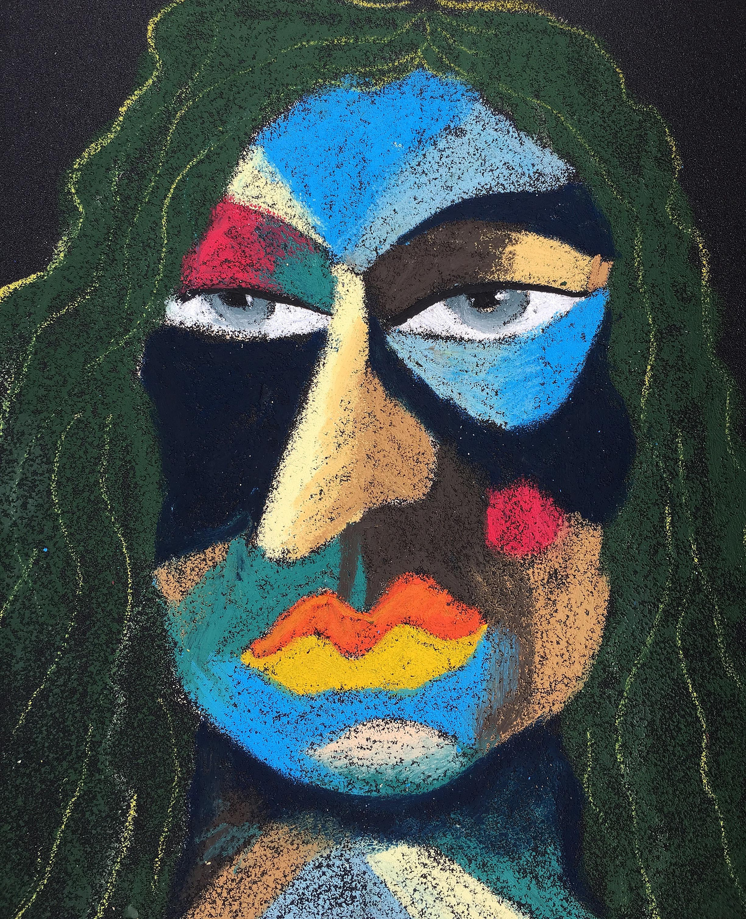 Material: Oil pastel, paper Size: 28 x 23 cm