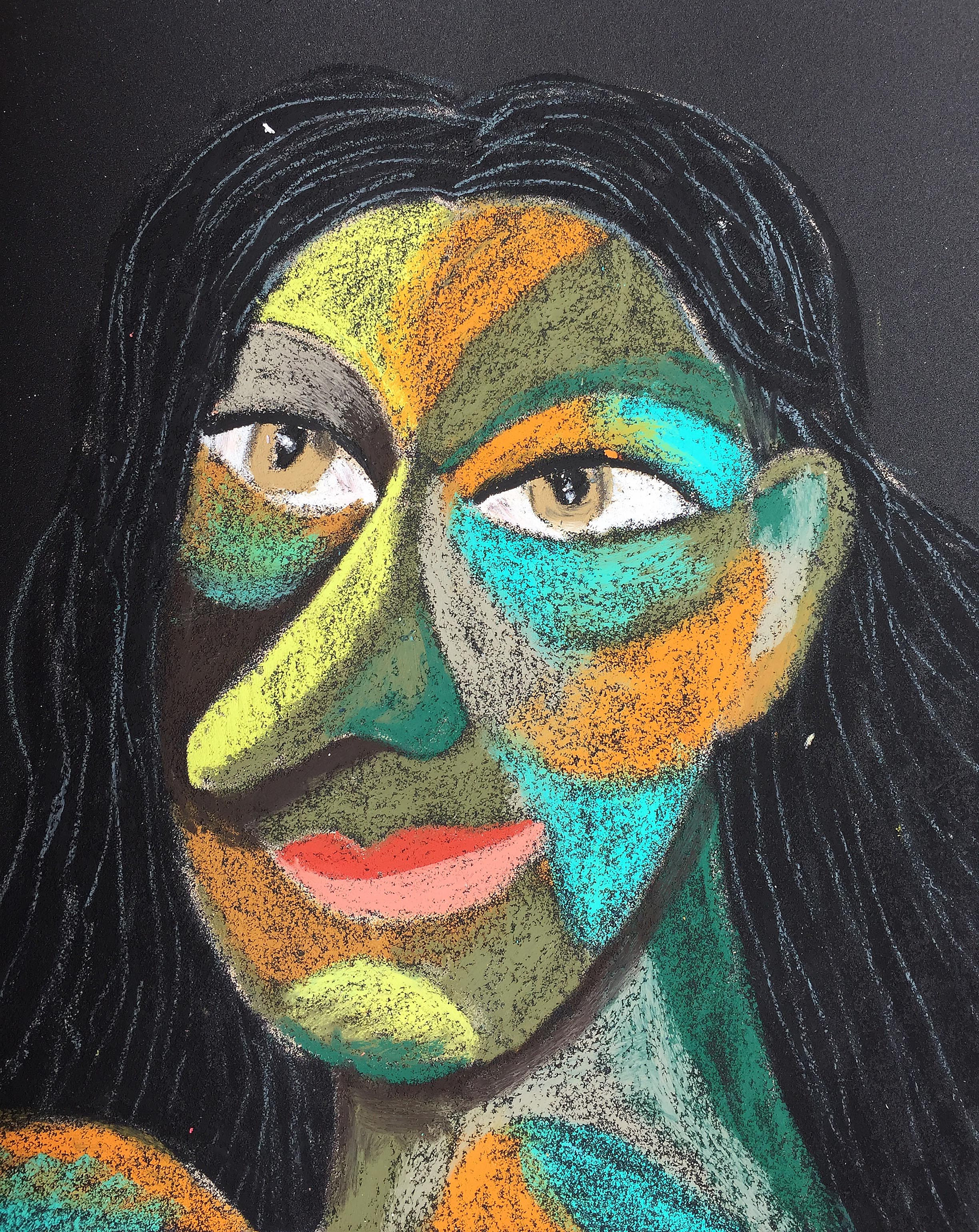 Material: Oil pastel, paper Size: 28 x 23 cm