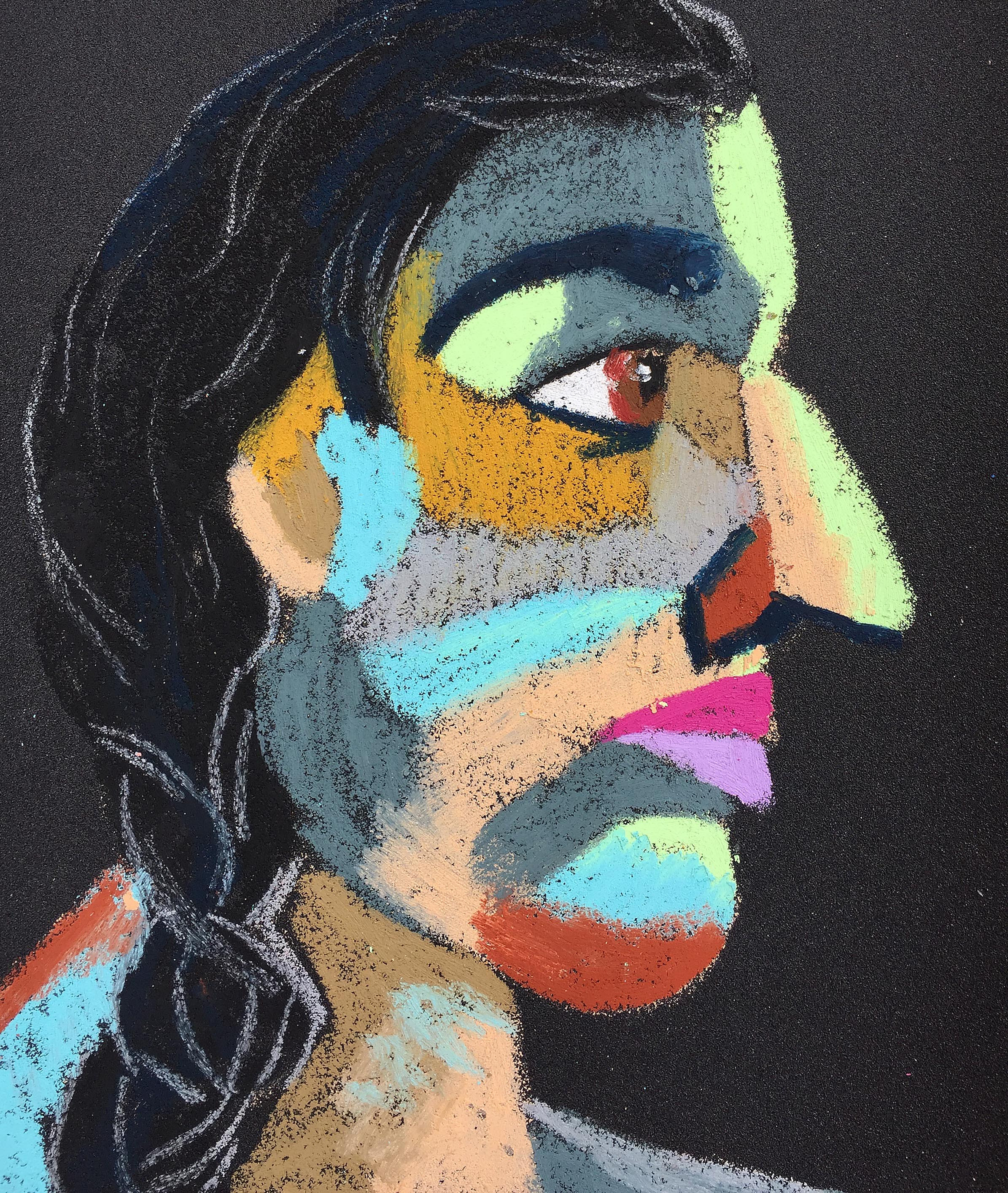 Material: Oil pastel, paper Size: 28 x 23 cm