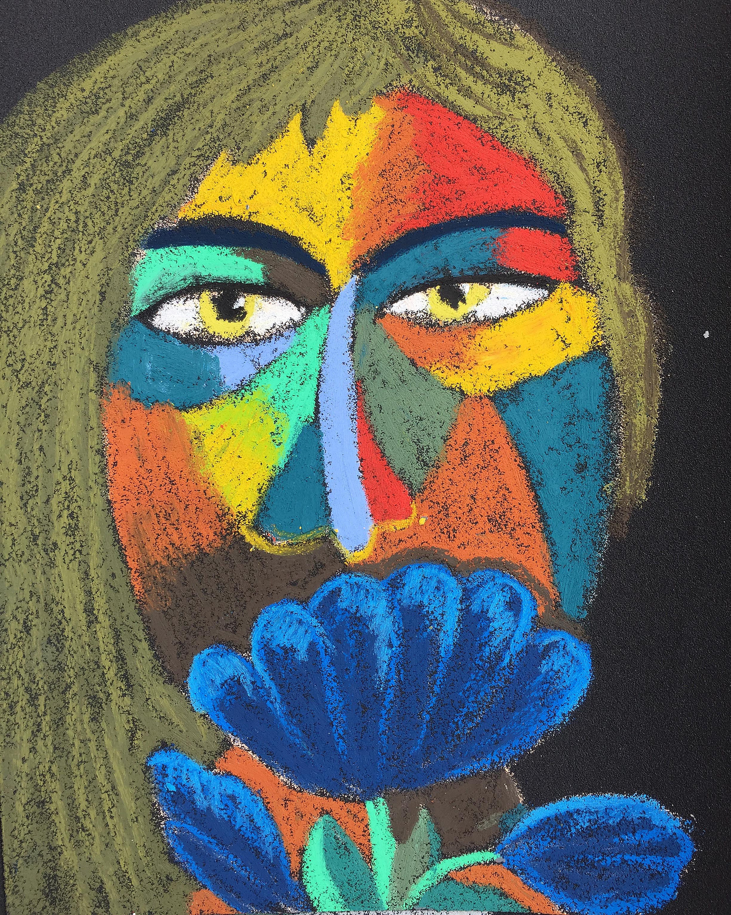 Material: Oil pastel, paper Size: 28 x 23 cm