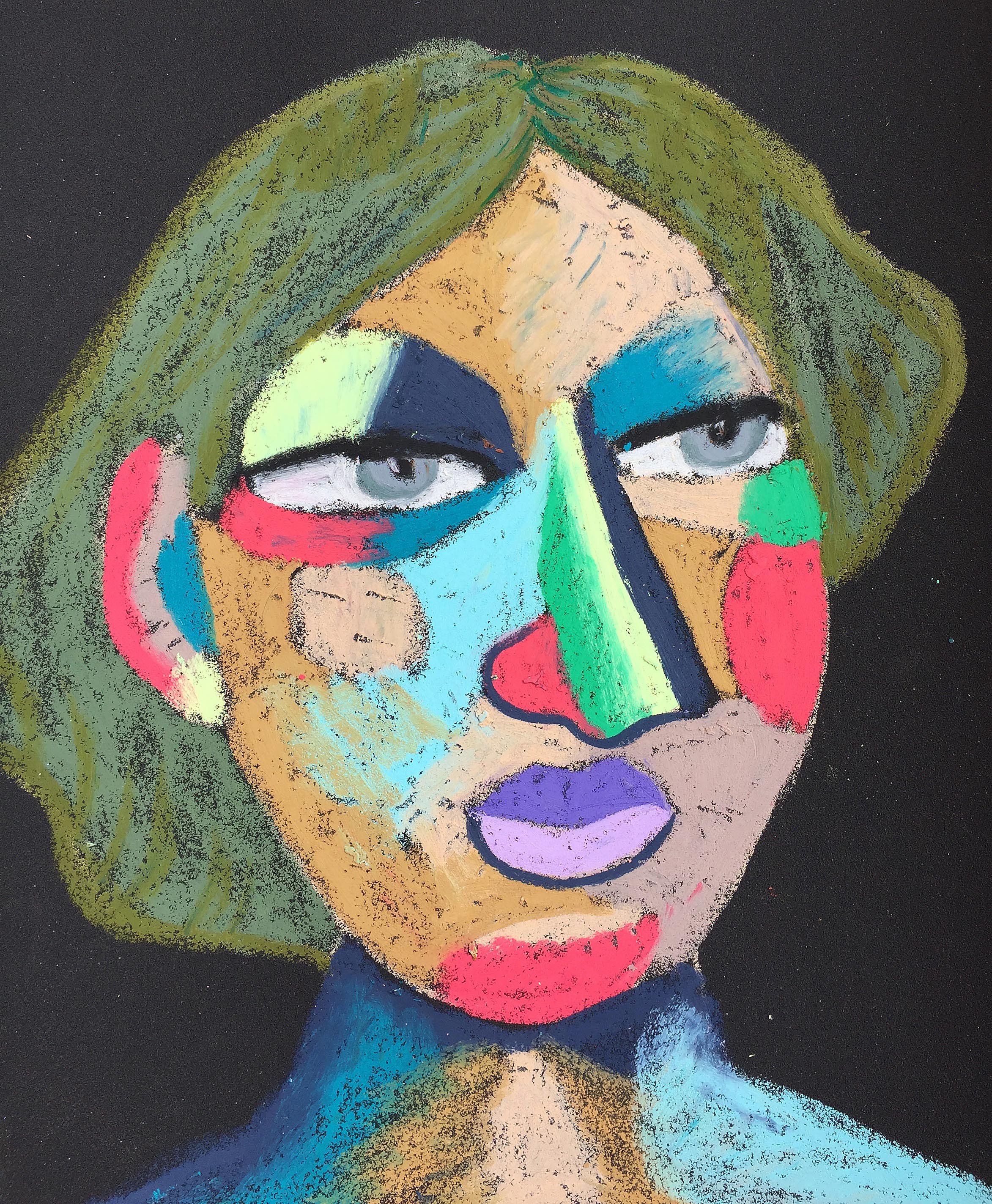 Material: Oil pastel, paper Size: 28 x 23 cm