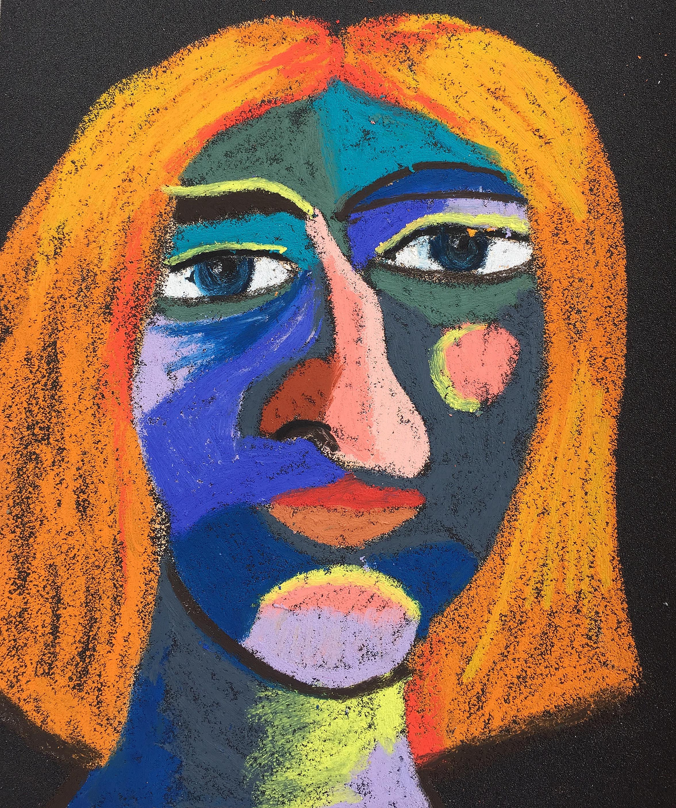 Material: Oil pastel, paper Size: 28 x 23 cm