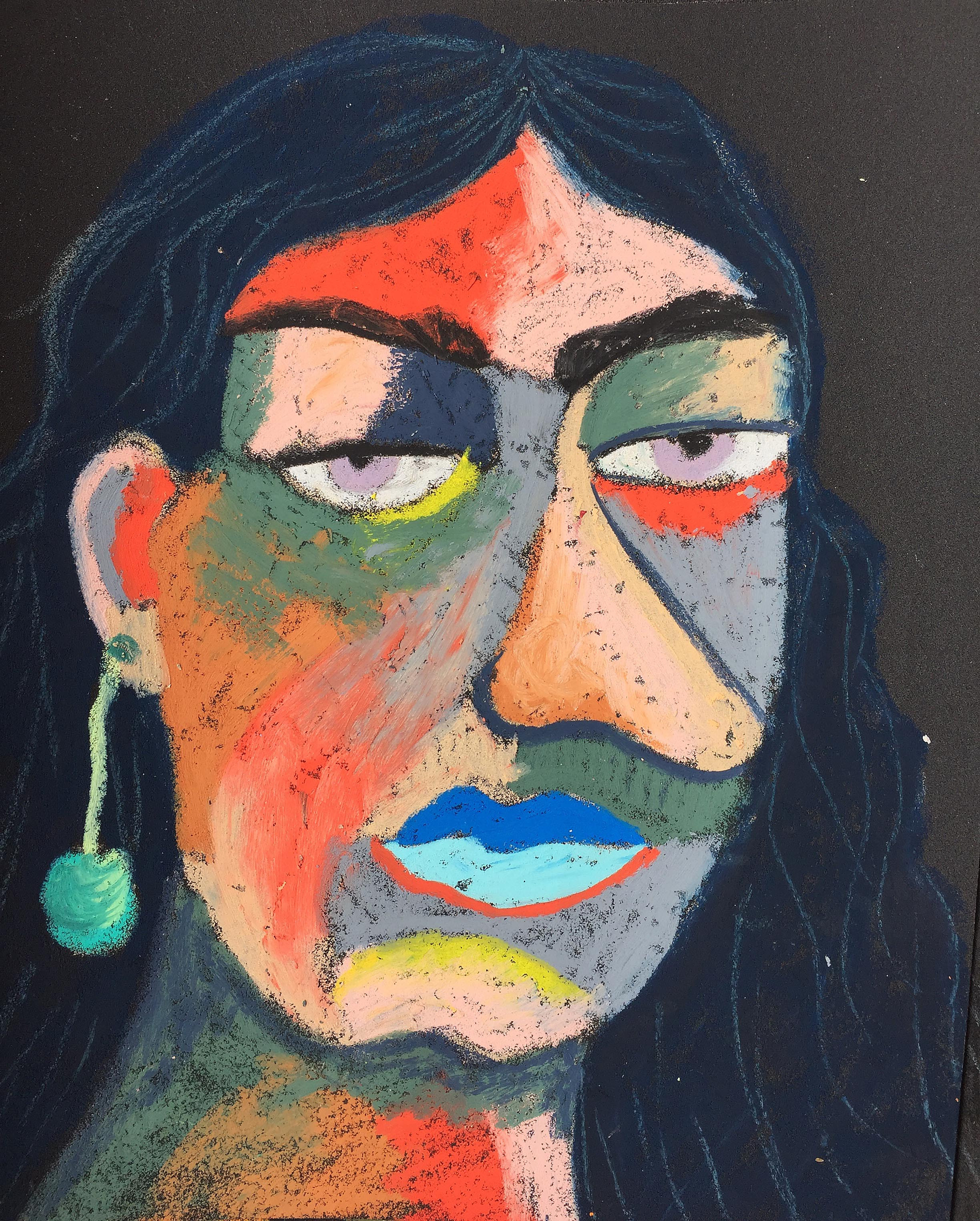 Material: Oil pastel, paper Size: 28 x 23 cm