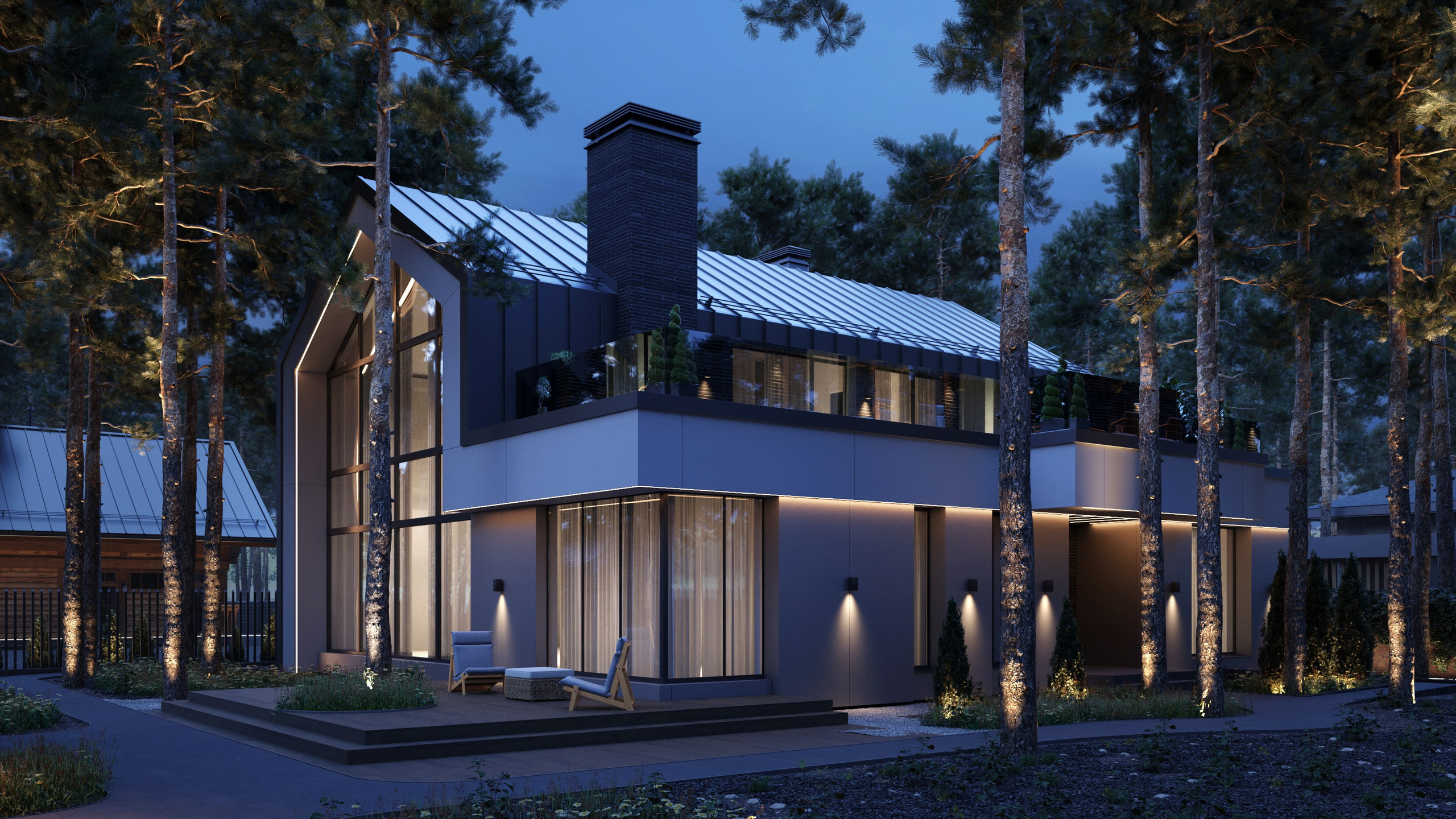 Визуализация дома в сосновом бору КП Орел. Архитектор-дизайнер в Казани