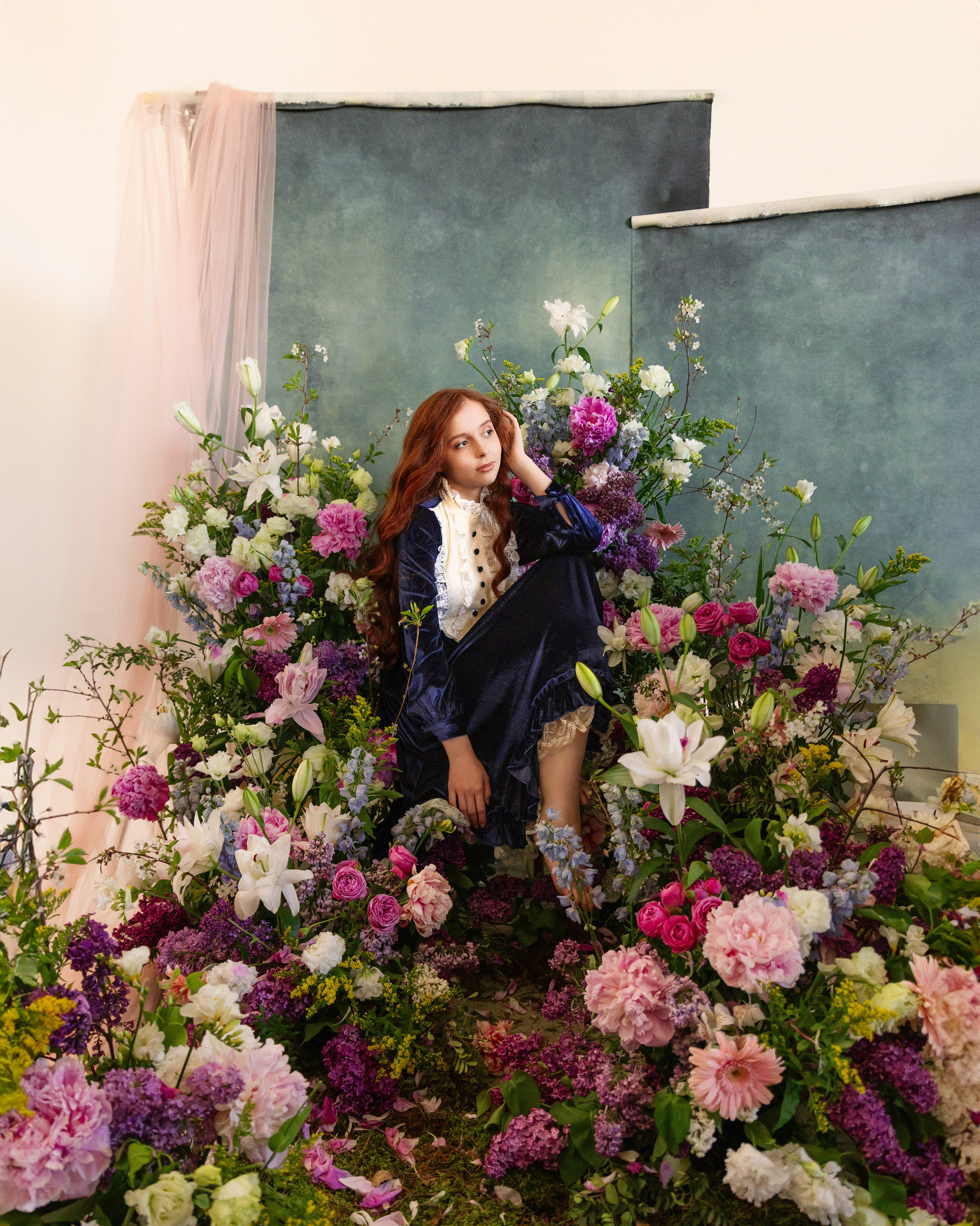 Волшебная портретная фотосессия в живых цветах. Трубинова Екатерина | Семейный фотограф | Москва