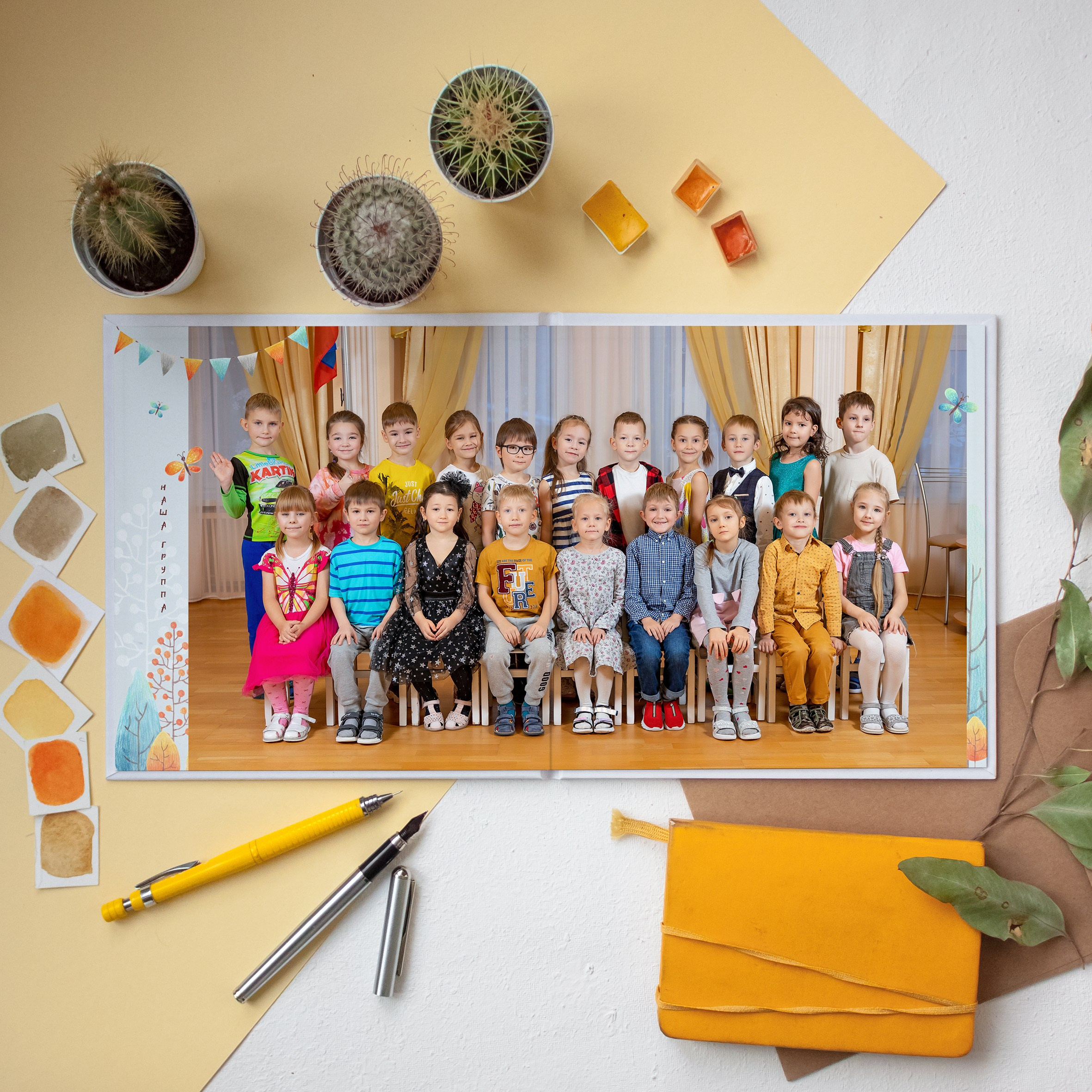 Дизайн «Домики» 20×20. Выпускные альбомы СПБ для садов и школ | Фотограф Олька Евченко