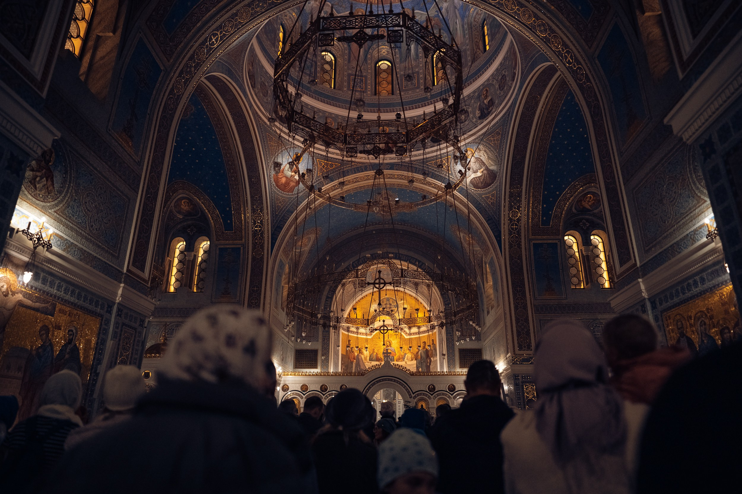 Божественная Литургия в новогоднюю ночь 2025 г, Херсонес Севастополь. Церковный фотограф Севастополь