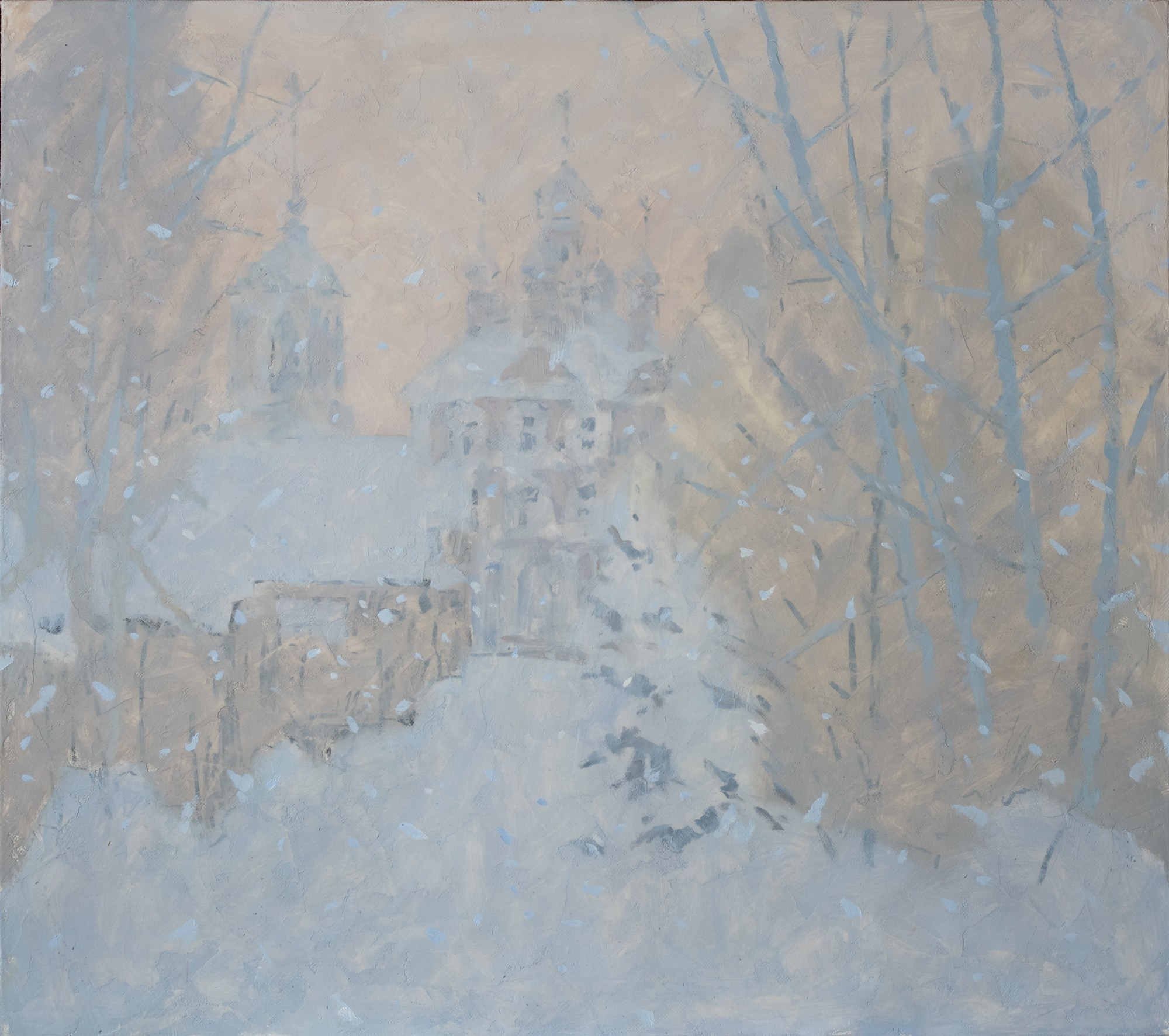 Валентин Фёдоров "Зимой" 80x90 см, холст, масло, 2026 г., 130 000 руб.