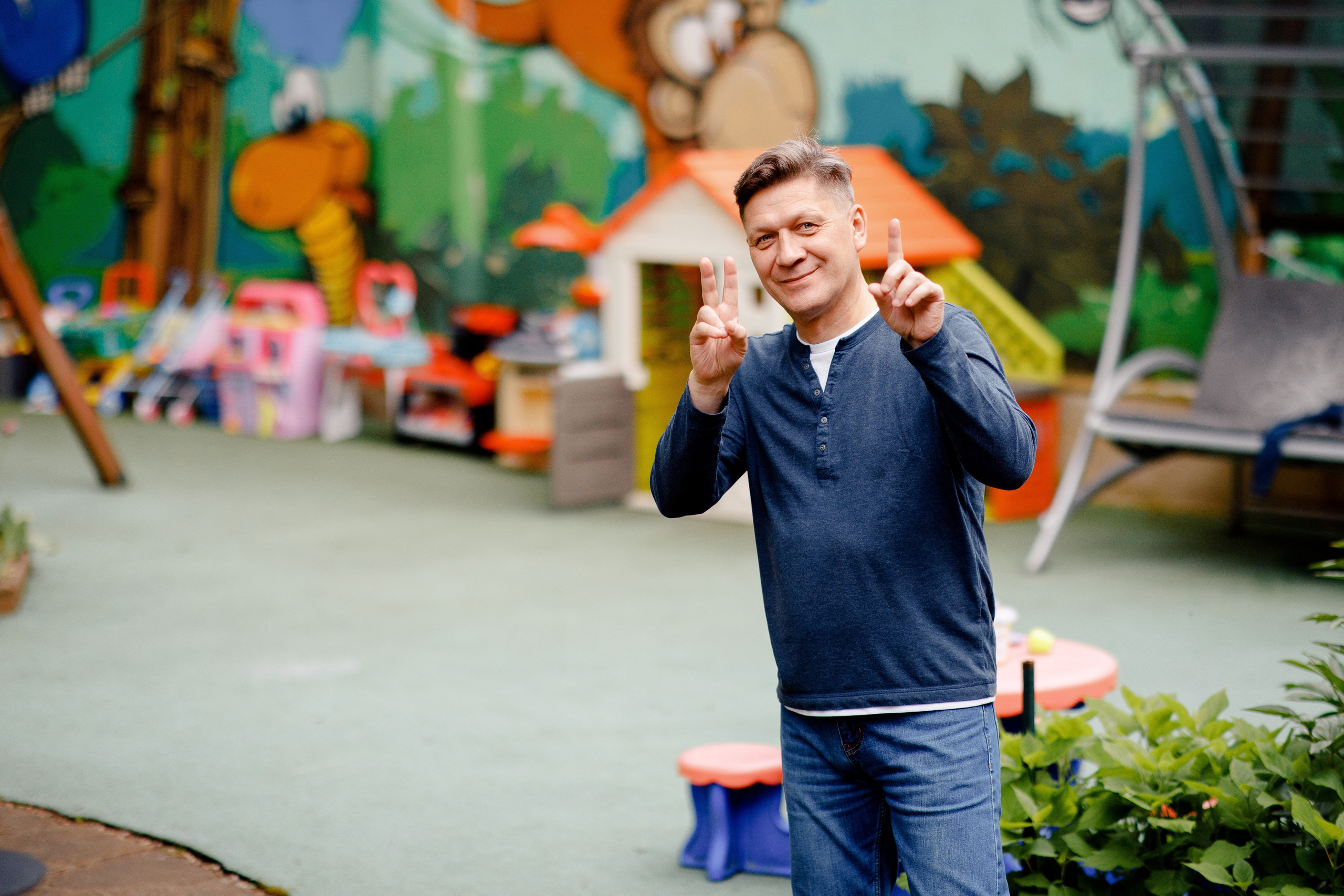 День рождения Устиньи (3 года). Вова Петров